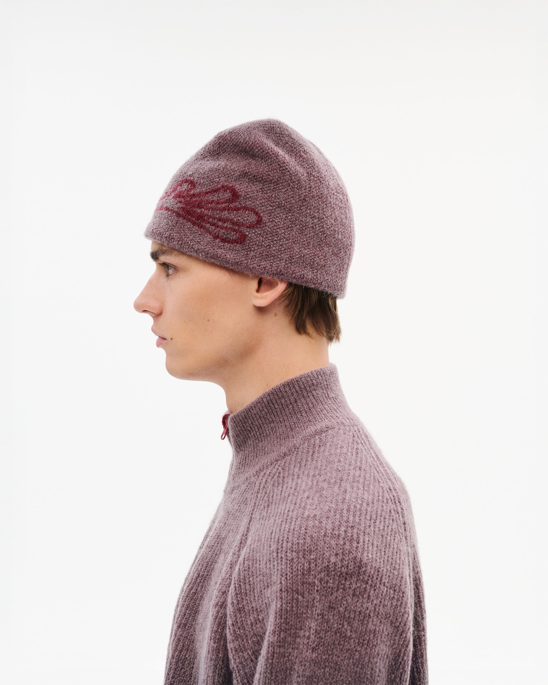 Moscot Mohair Mixed Knit Beanie - Maroon-Hiking Patrol-W2 Store