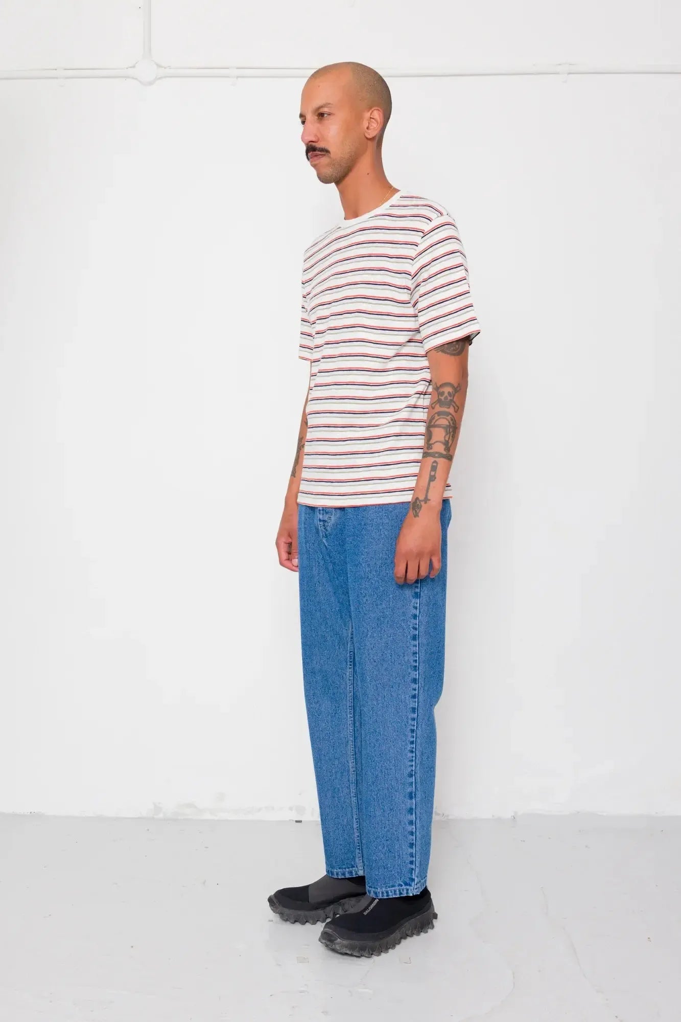 Multistripe T-Shirt - Ecru/ Red Oxide Mix-Folk-W2 Store