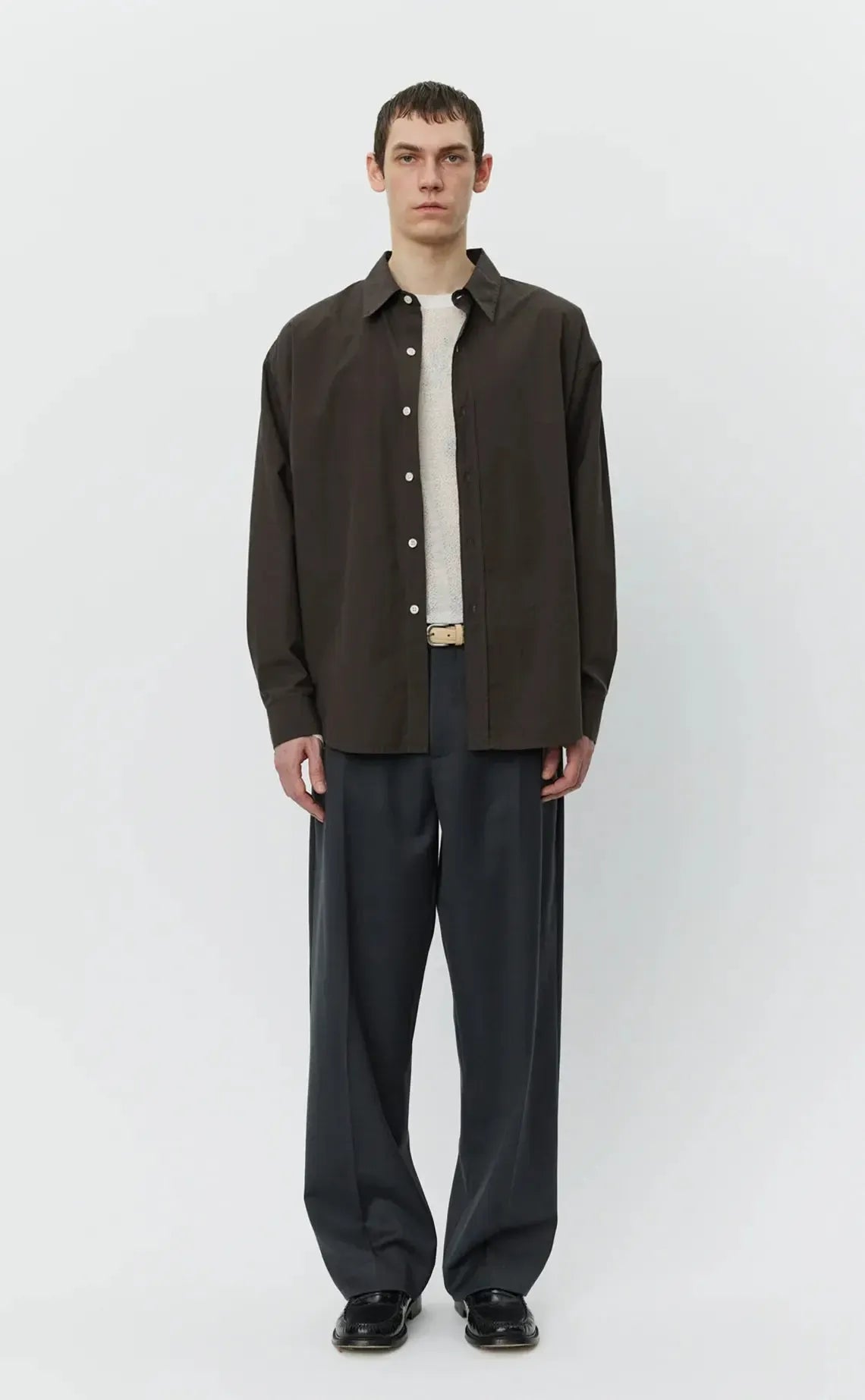 Network Shirt - Brown Micro Structure-mfpen-W2 Store