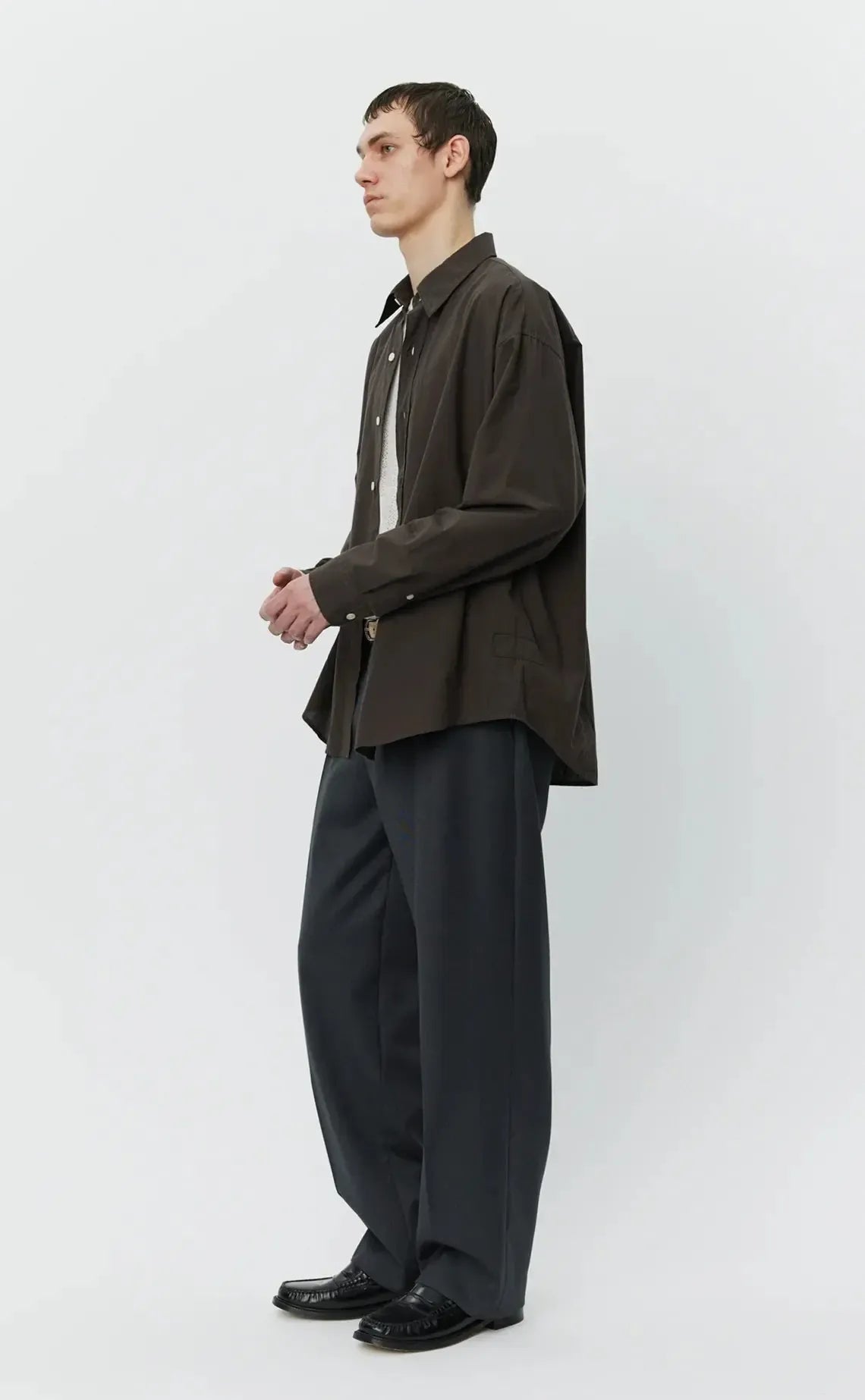 Network Shirt - Brown Micro Structure-mfpen-W2 Store