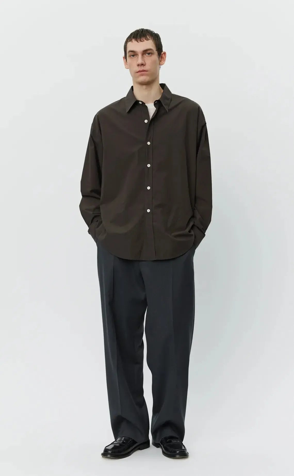 Network Shirt - Brown Micro Structure-mfpen-W2 Store