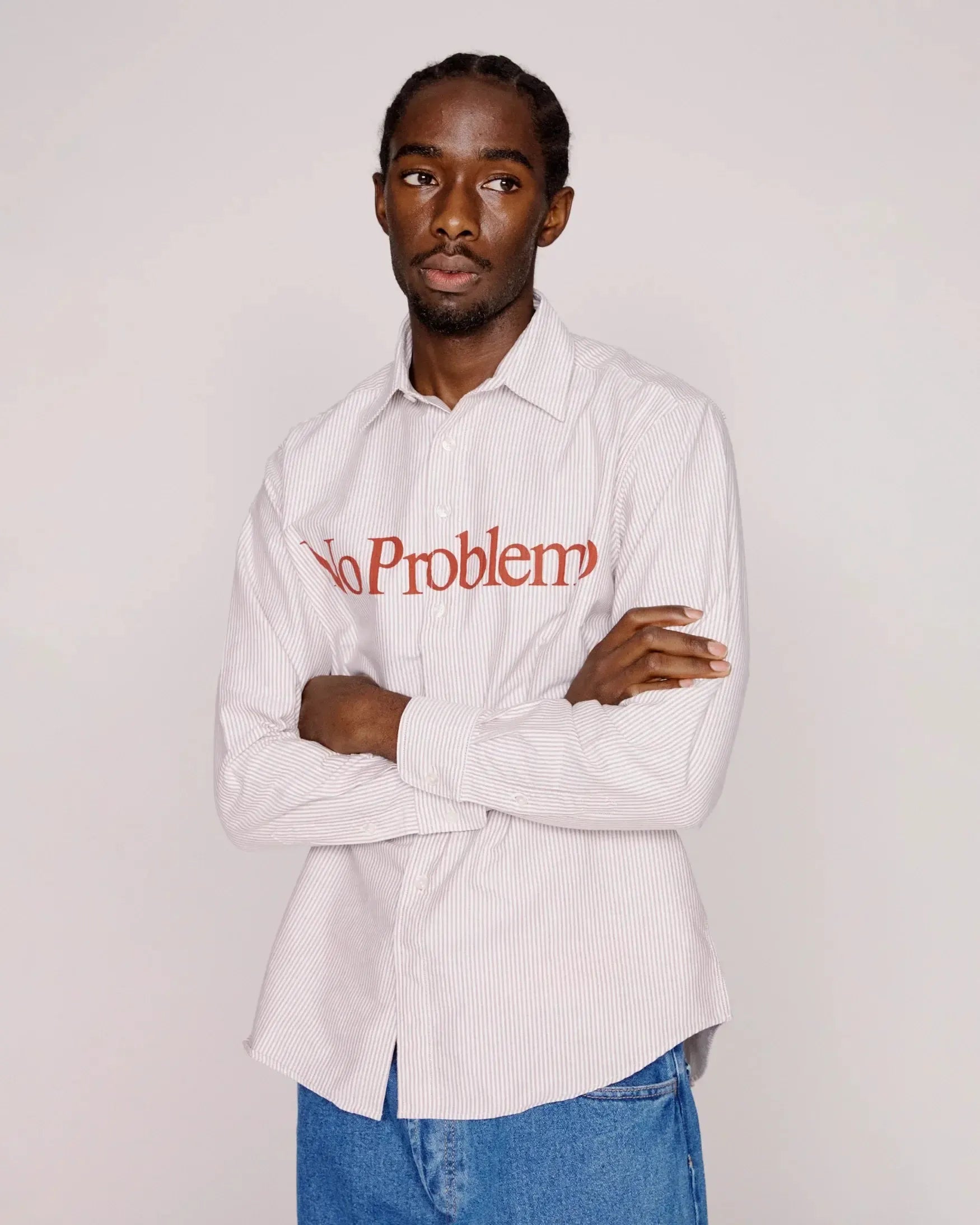 No Problemo Long Sleeve Stripe Oxford Shirt - Red-No Problemo-W2 Store