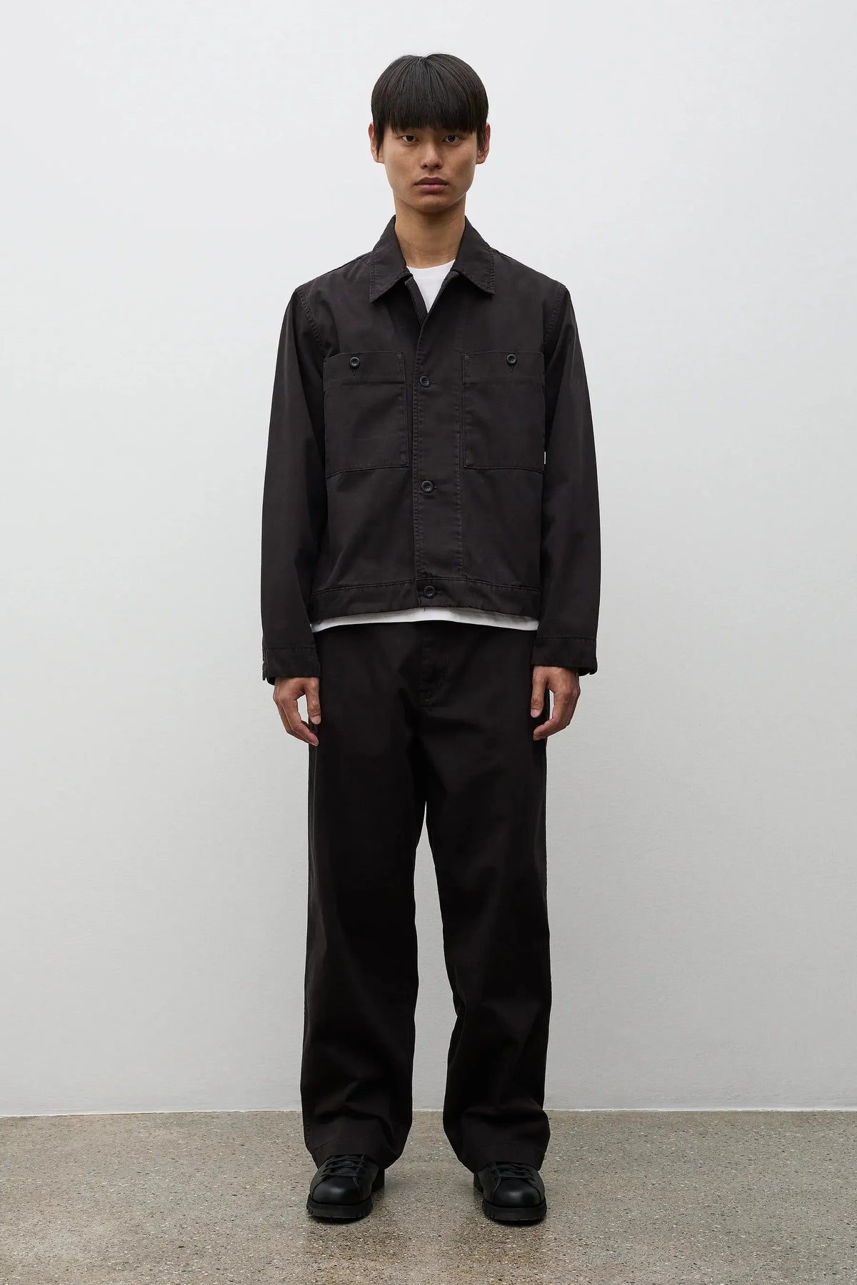 Nordmarka Broken Twill Wide Chino - Black-Norse Projects-W2 Store