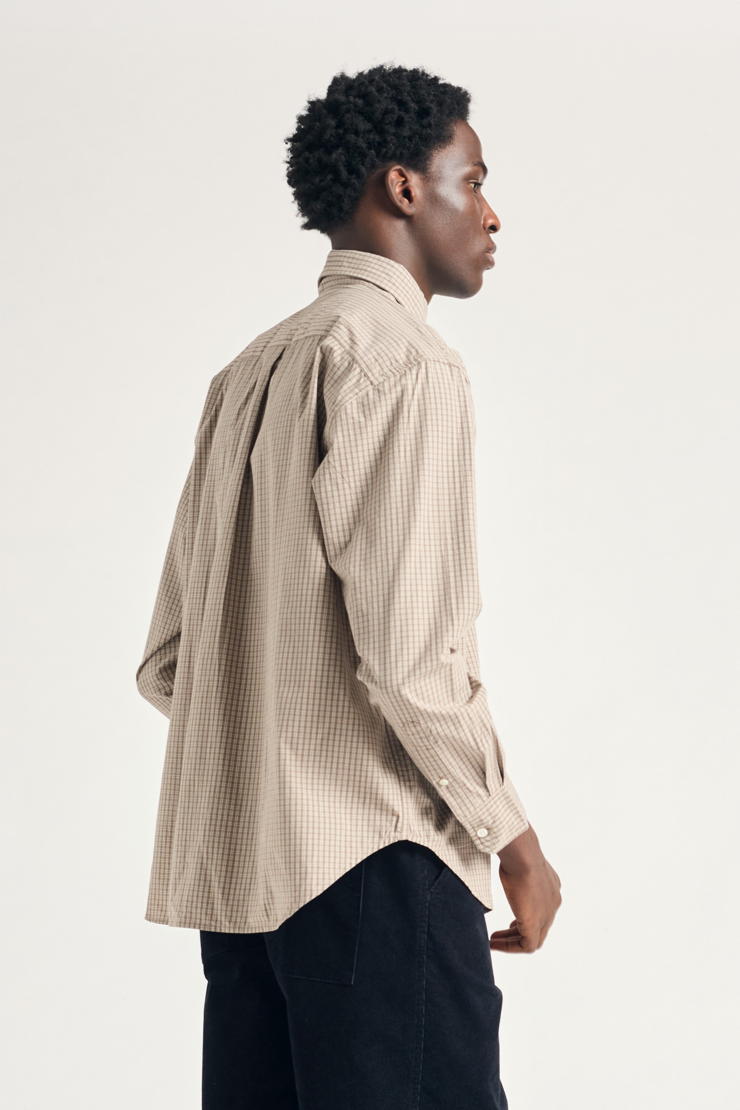 Ole Oversize Poplin Check Shirt - Walnut-Norse Projects-W2 Store