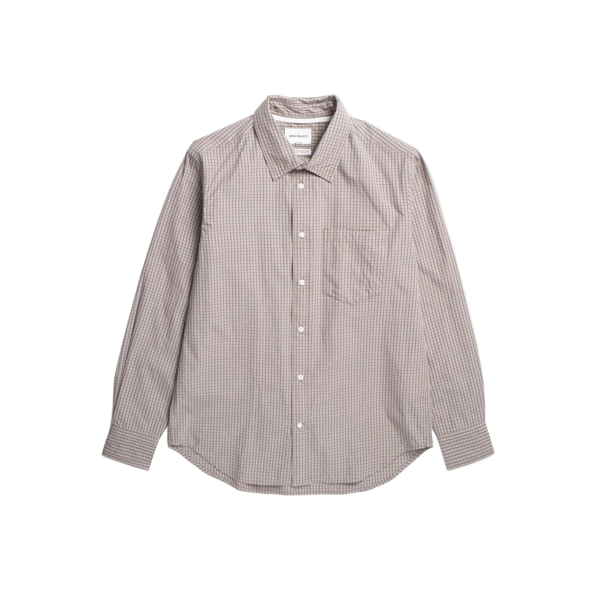 Ole Oversize Poplin Check Shirt - Walnut-Norse Projects-W2 Store