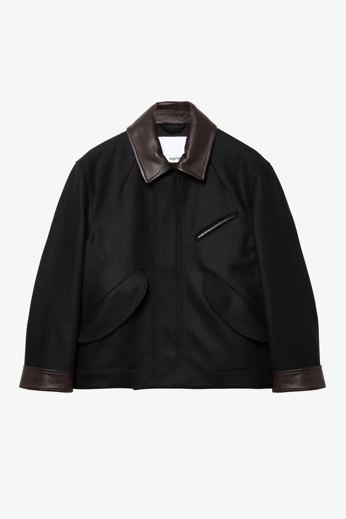 Painter Jacket Melton Wool - Black-Sage Nation-W2 Store