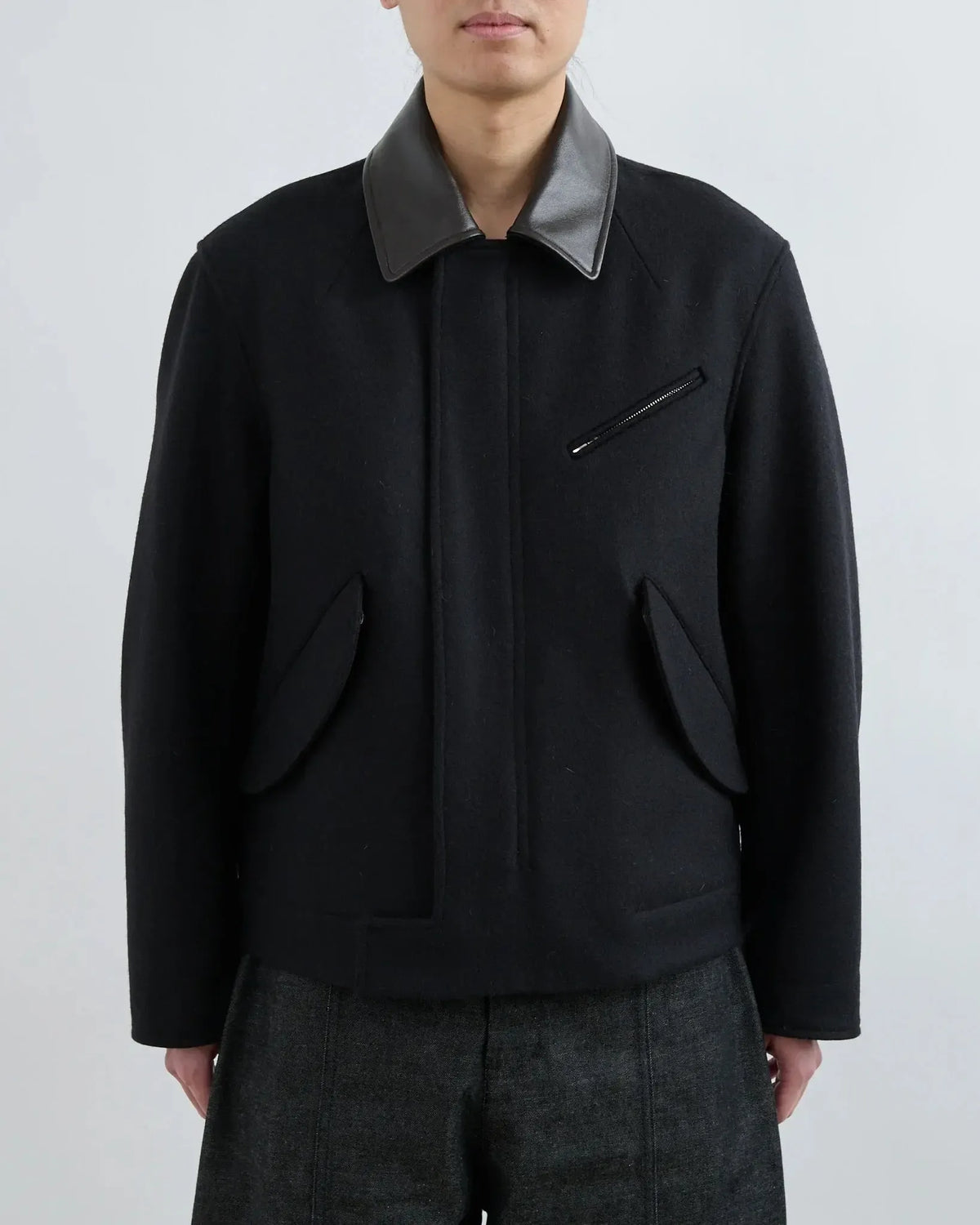 Painter Jacket Melton Wool - Black-Sage Nation-W2 Store