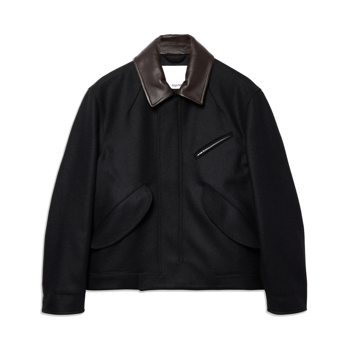 Painter Jacket Melton Wool - Black-Sage Nation-W2 Store