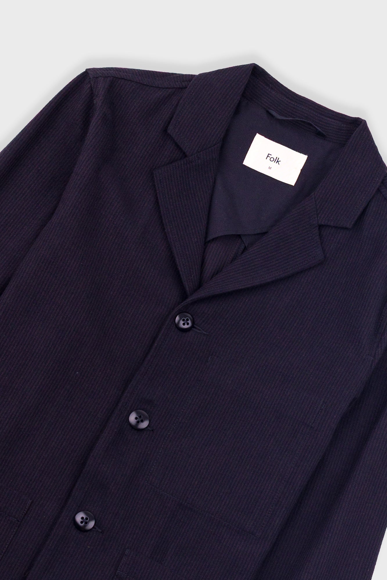 Patch Jacket - Soft Black Brushed Stripe-Folk-W2 Store
