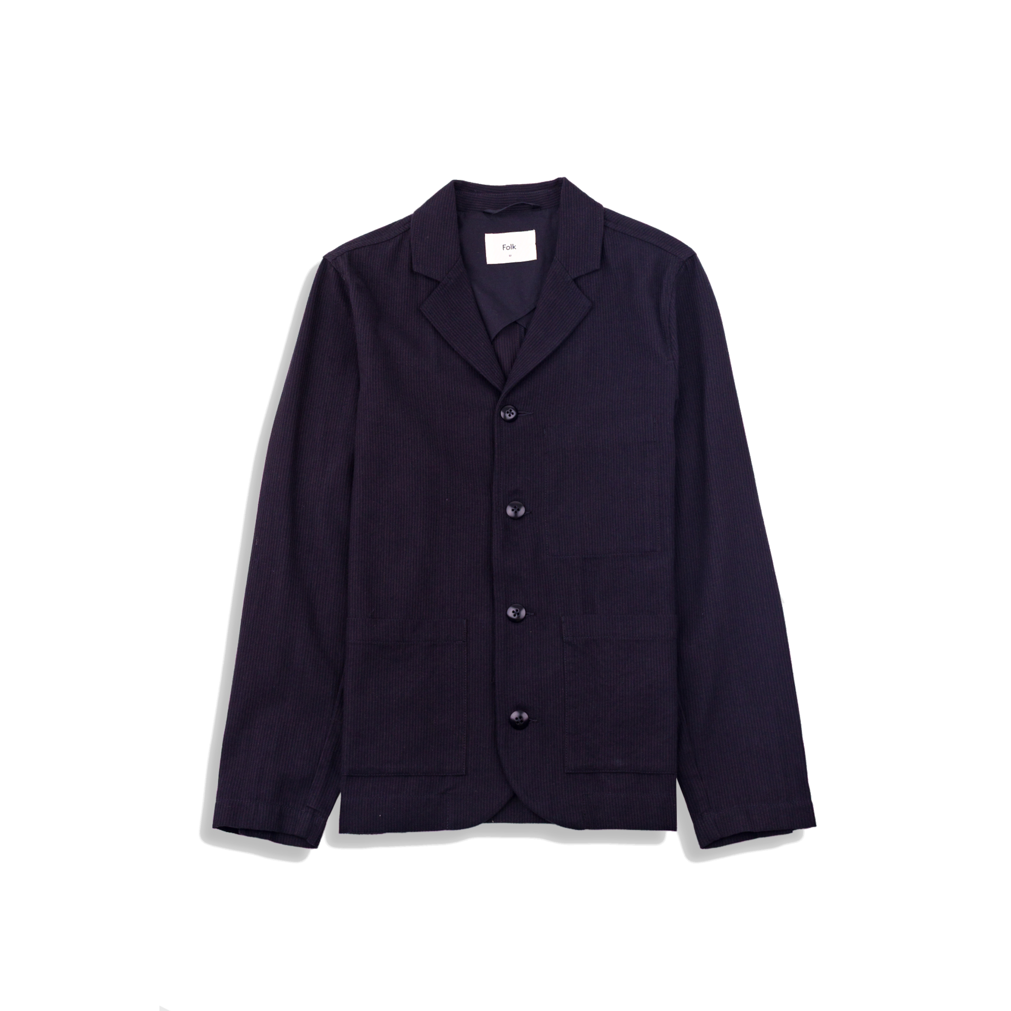 Patch Jacket - Soft Black Brushed Stripe-Folk-W2 Store
