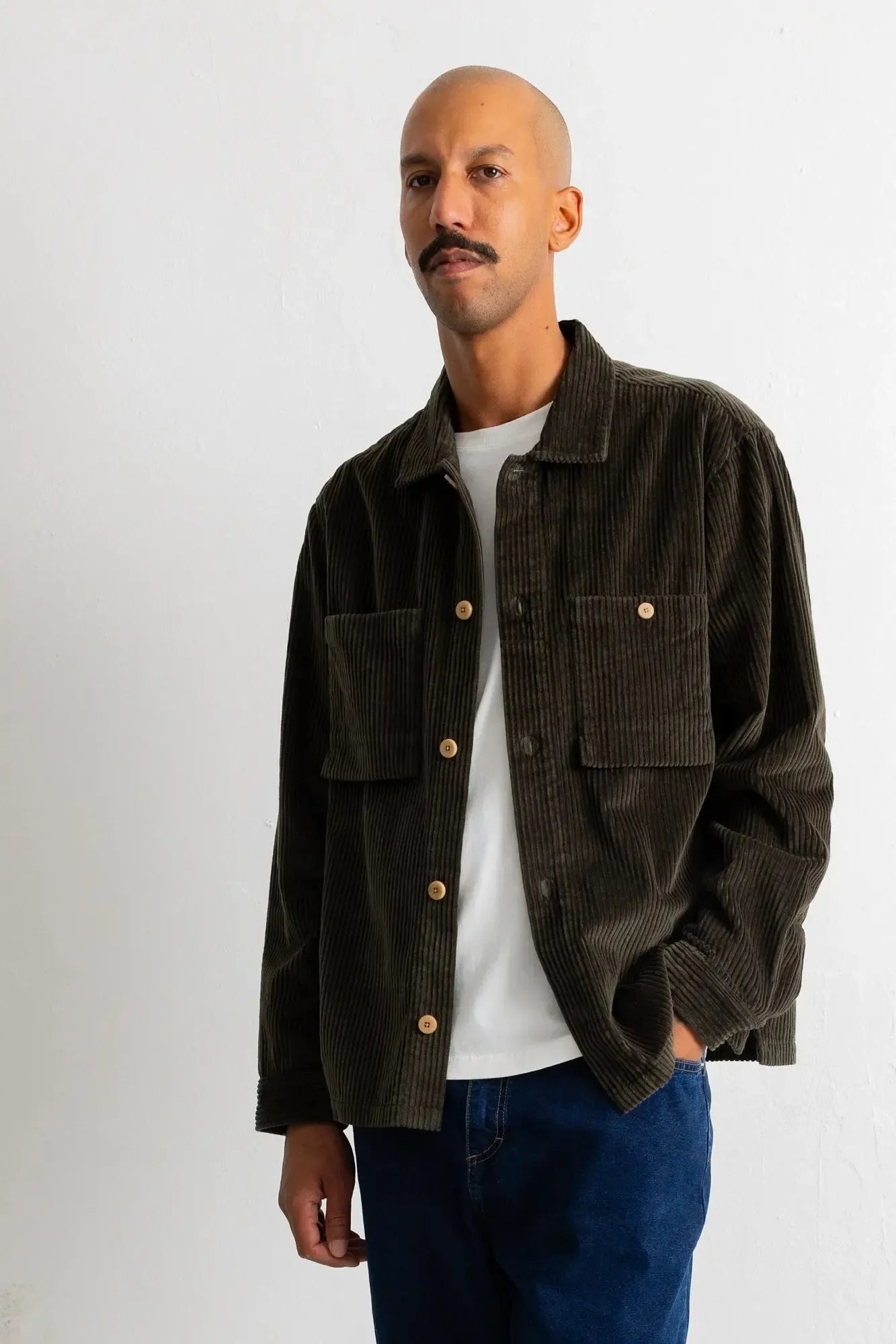 Patch Overshirt - Deep Sage Chunky Cord-Folk-W2 Store