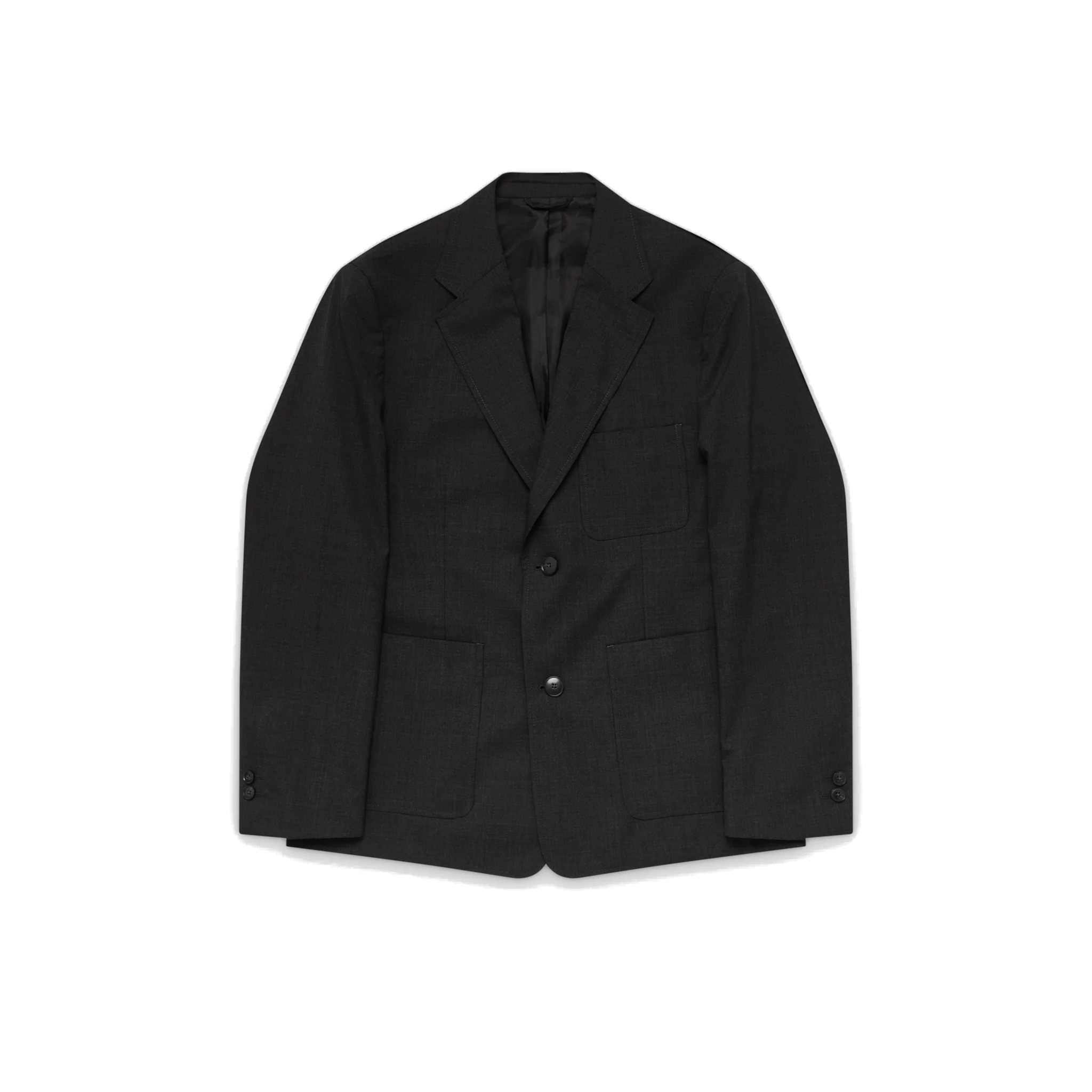 Patch Pocket Blazer - Grey Wool-mfpen-W2 Store