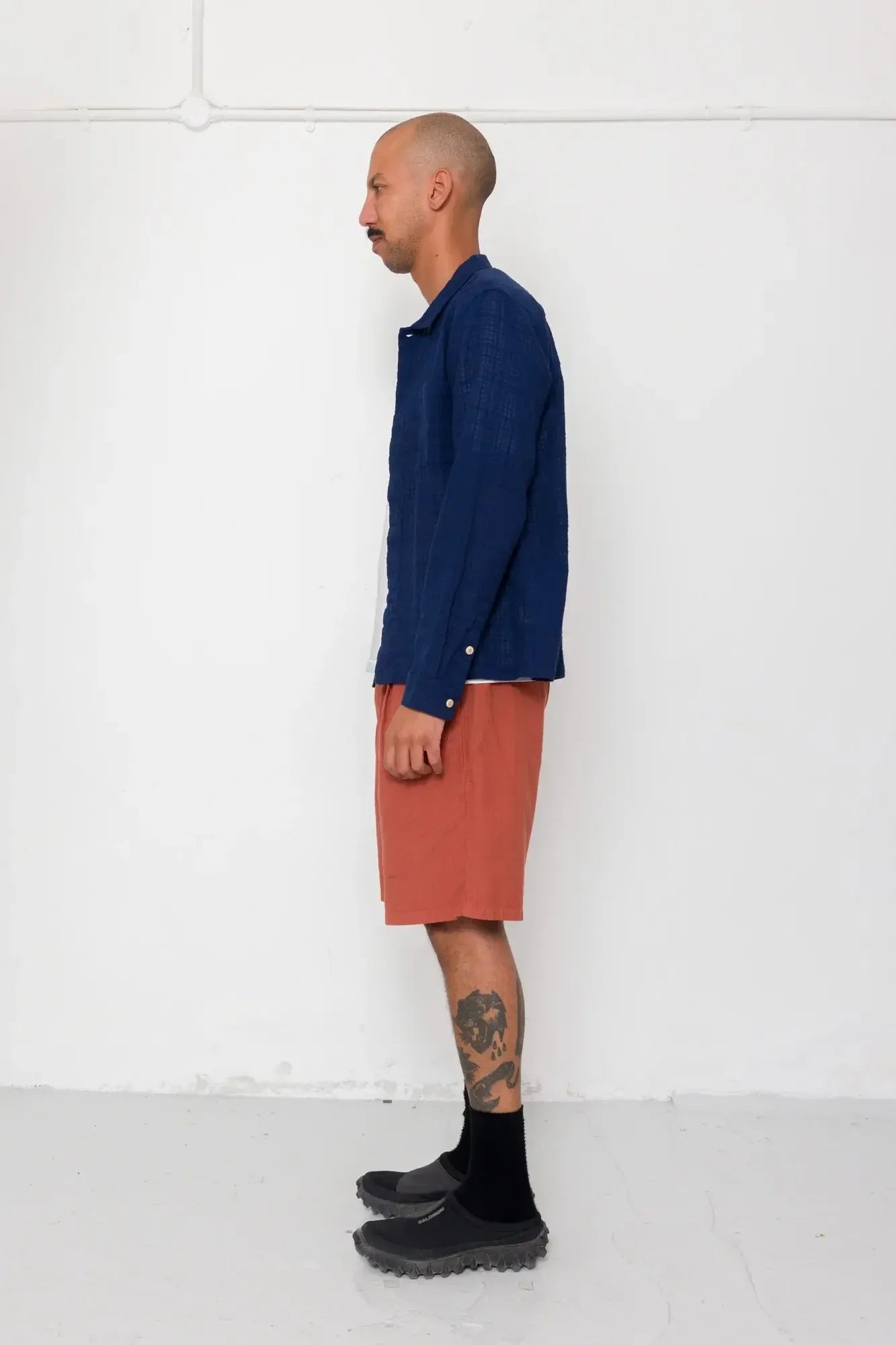 Patch Shirt - Navy Openweave-Folk-W2 Store