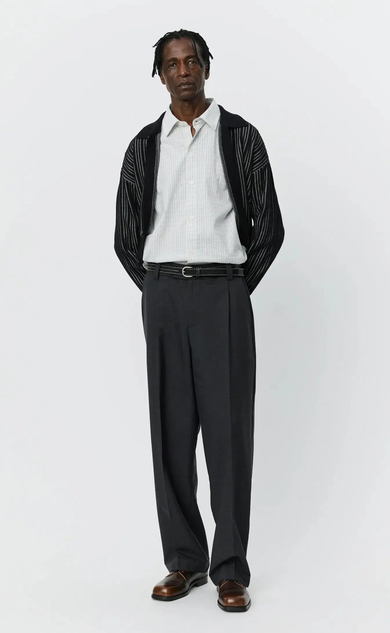 Patch Trousers - Grey Wool-mfpen-W2 Store
