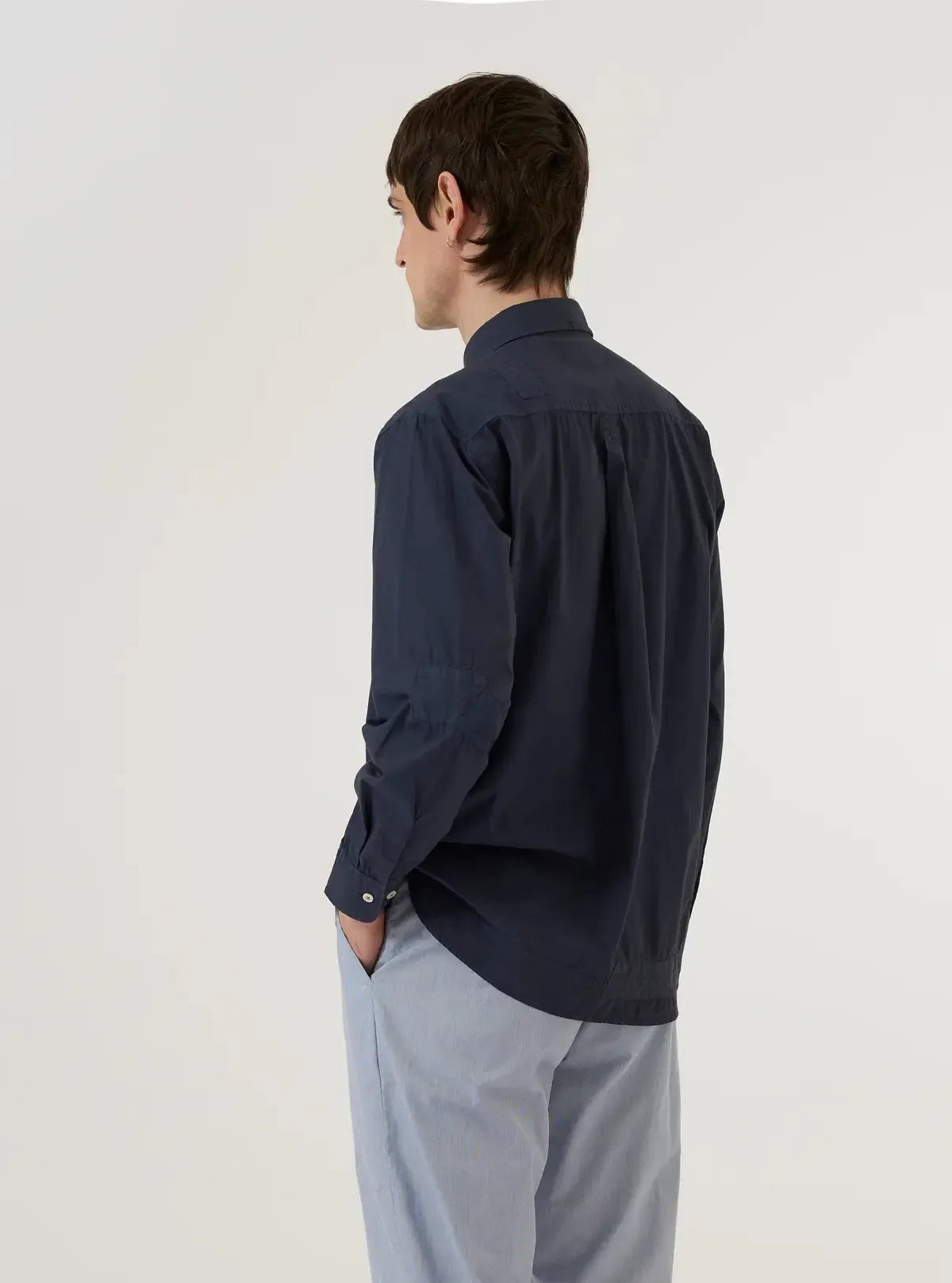 Patched Lazy Day Shirt Poplin - Navy-Universal Works-W2 Store