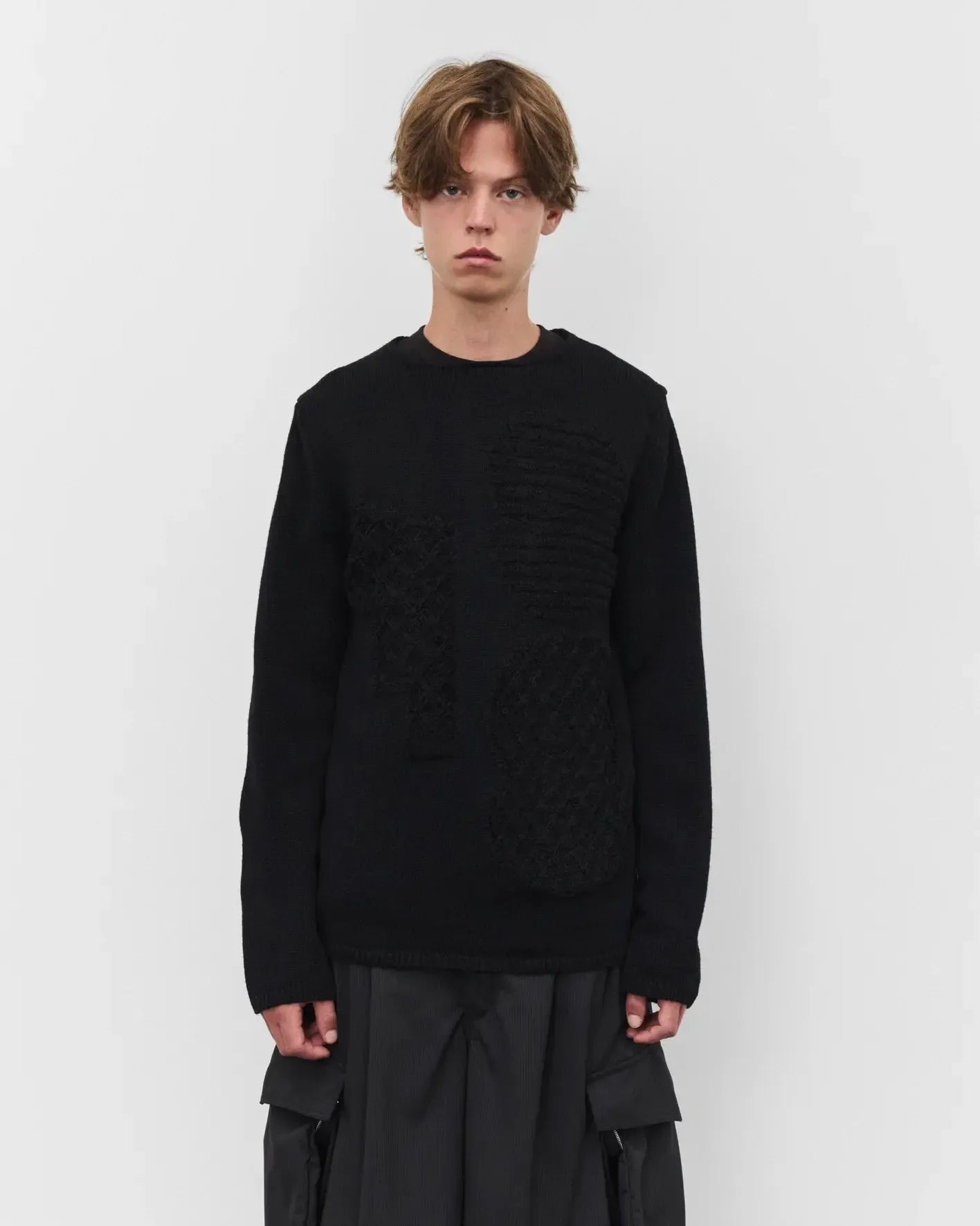 Patchwork Sweater - Black-Comme des Garçons Shirt-W2 Store