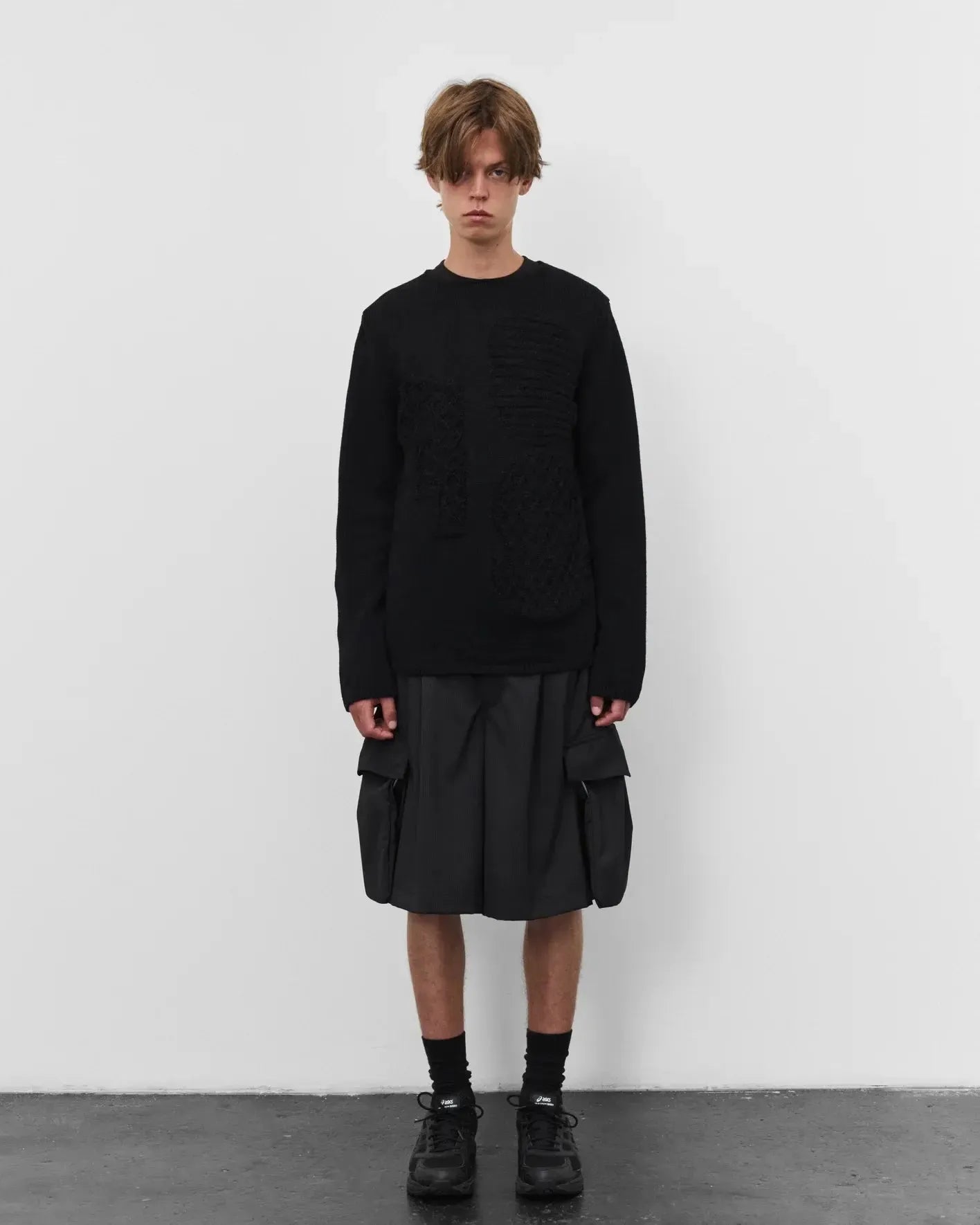 Patchwork Sweater - Black-Comme des Garçons Shirt-W2 Store