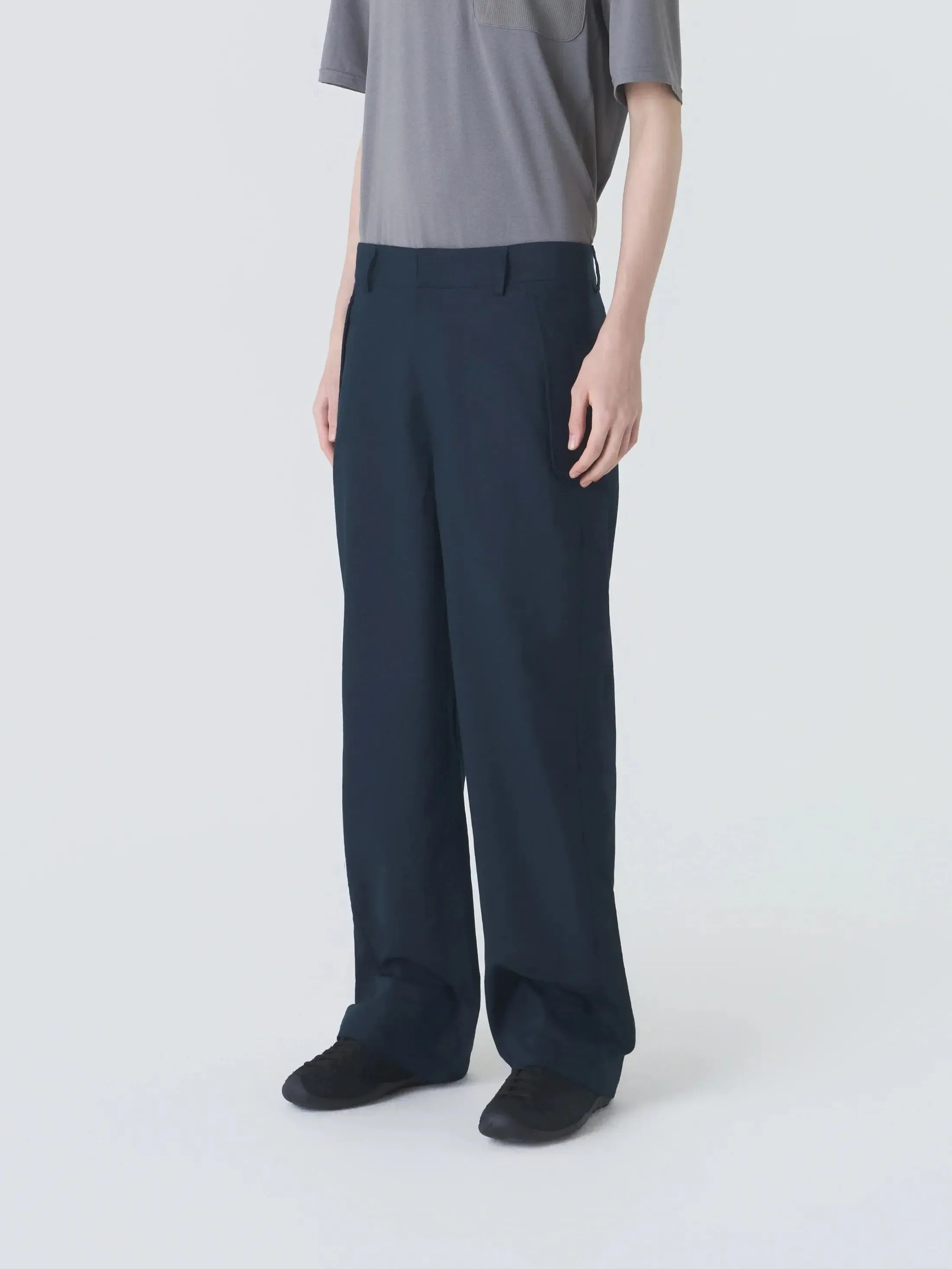 Path Linen Cotton Mixed Trouser - Dark Navy-Hiking Patrol-W2 Store