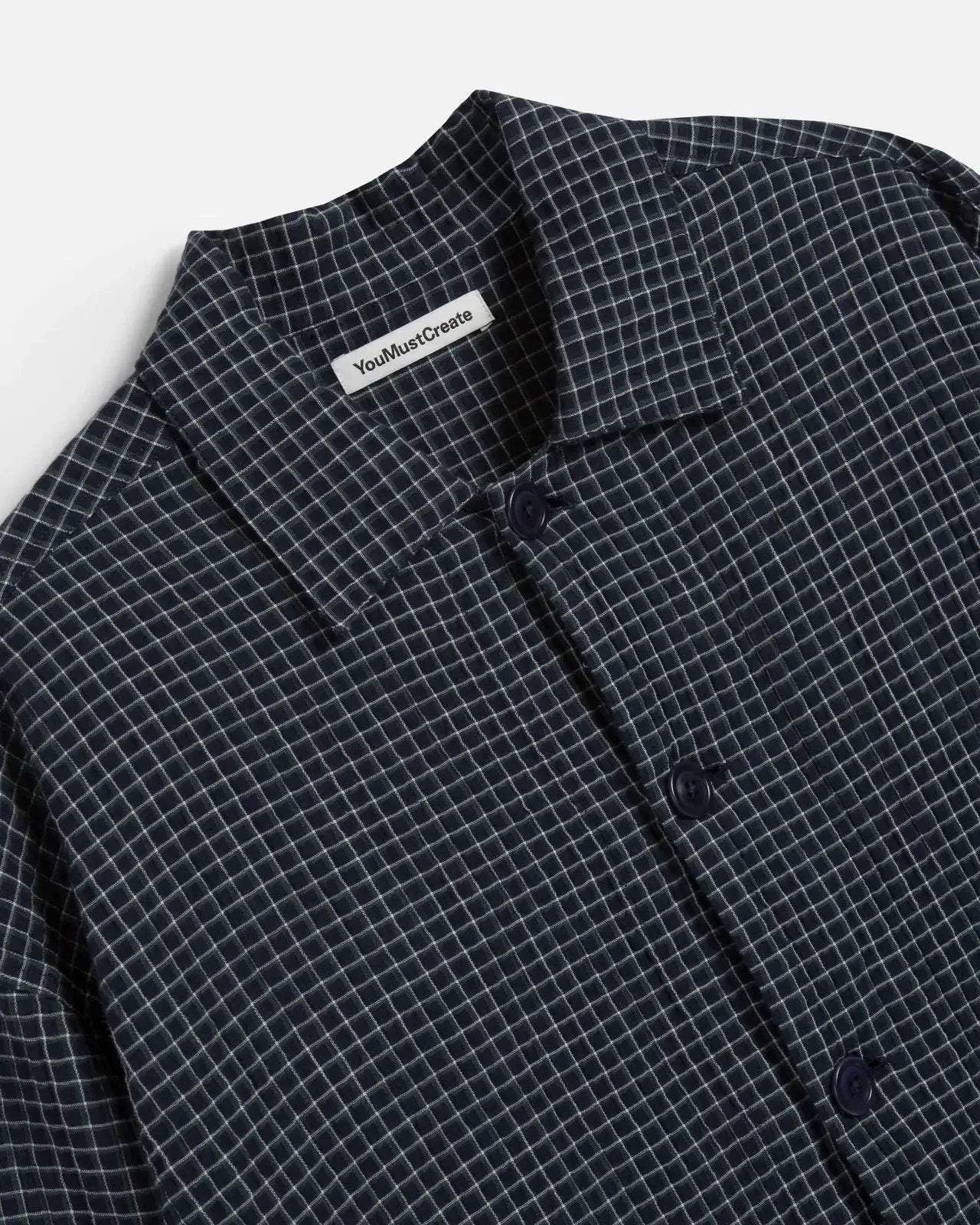 Pj Shirt Waffle Check - Navy-YMC-W2 Store