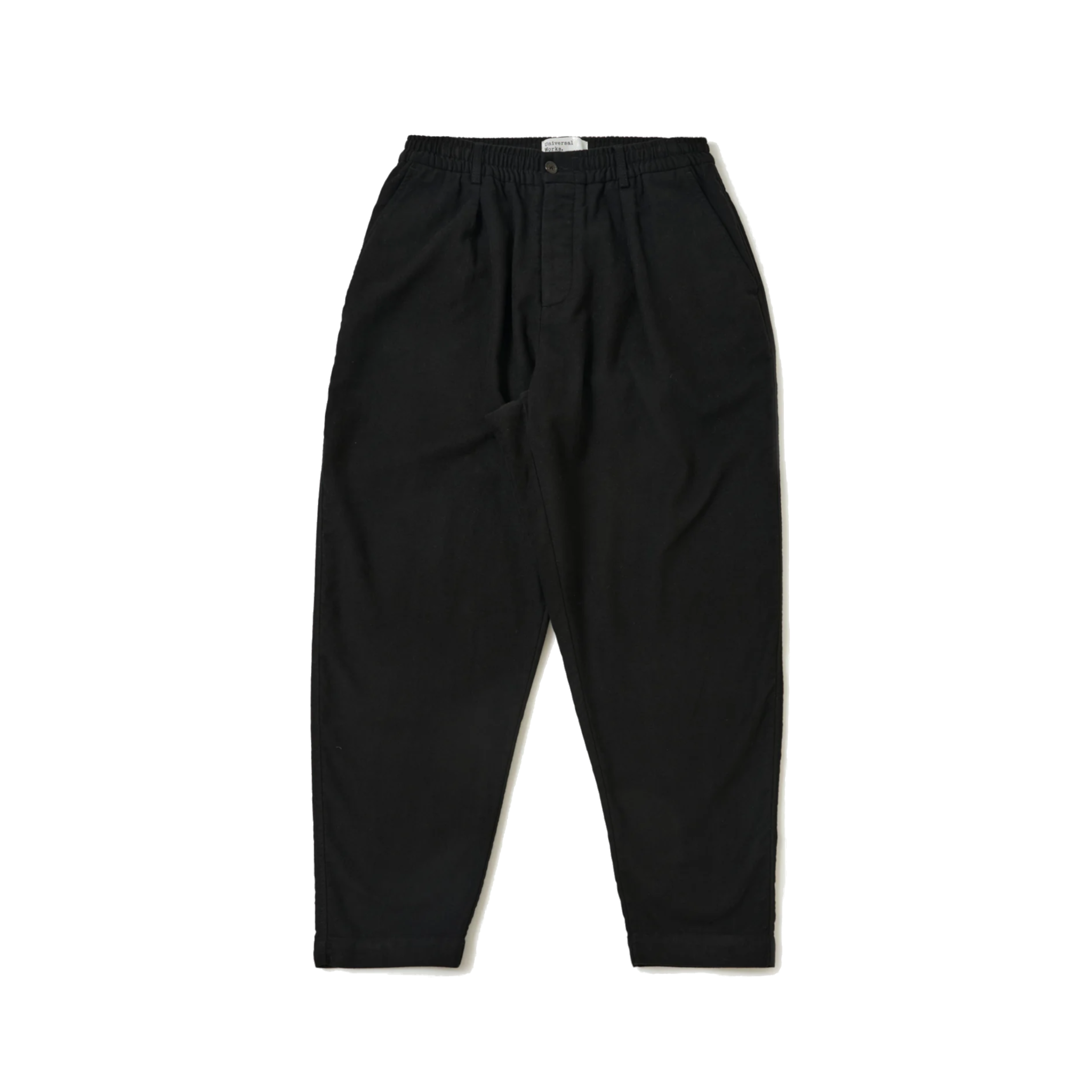 Pleated Track Pant Comfort Moleskin - Black-Universal Works-W2 Store