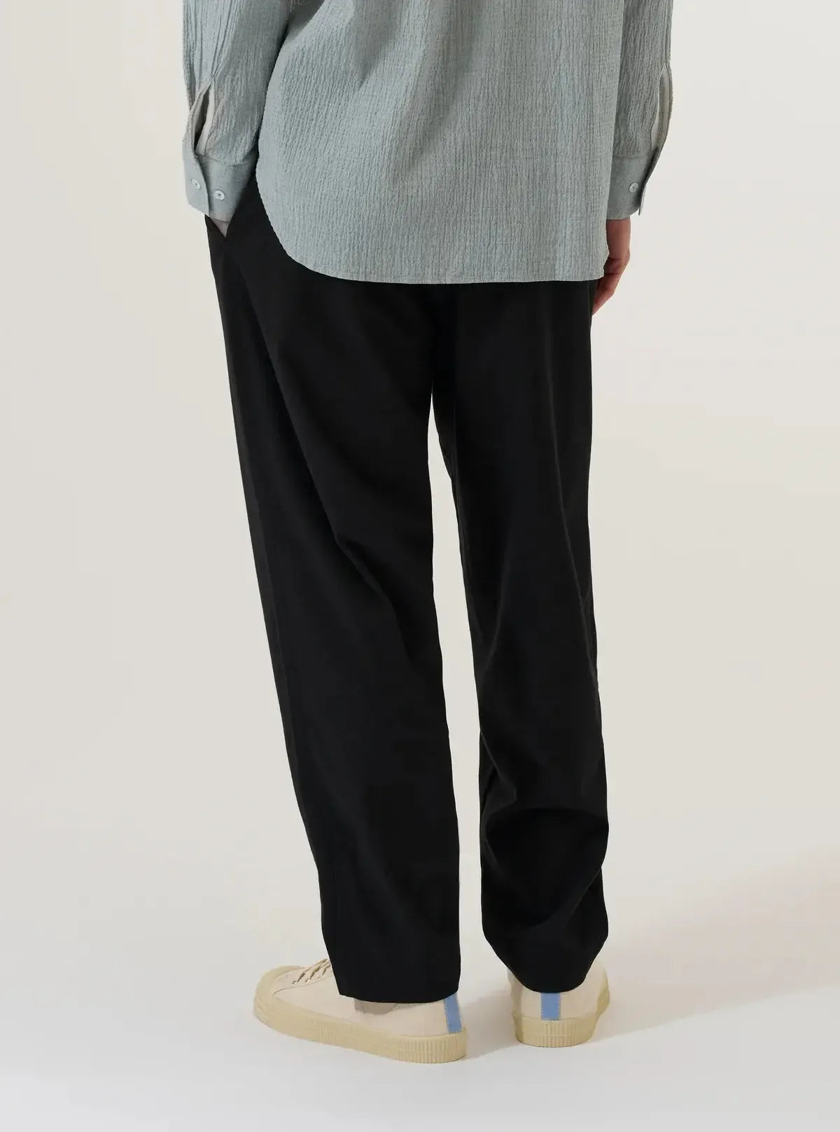 Pleated Track Pant Valencia Cotton - Black-Universal Works-W2 Store