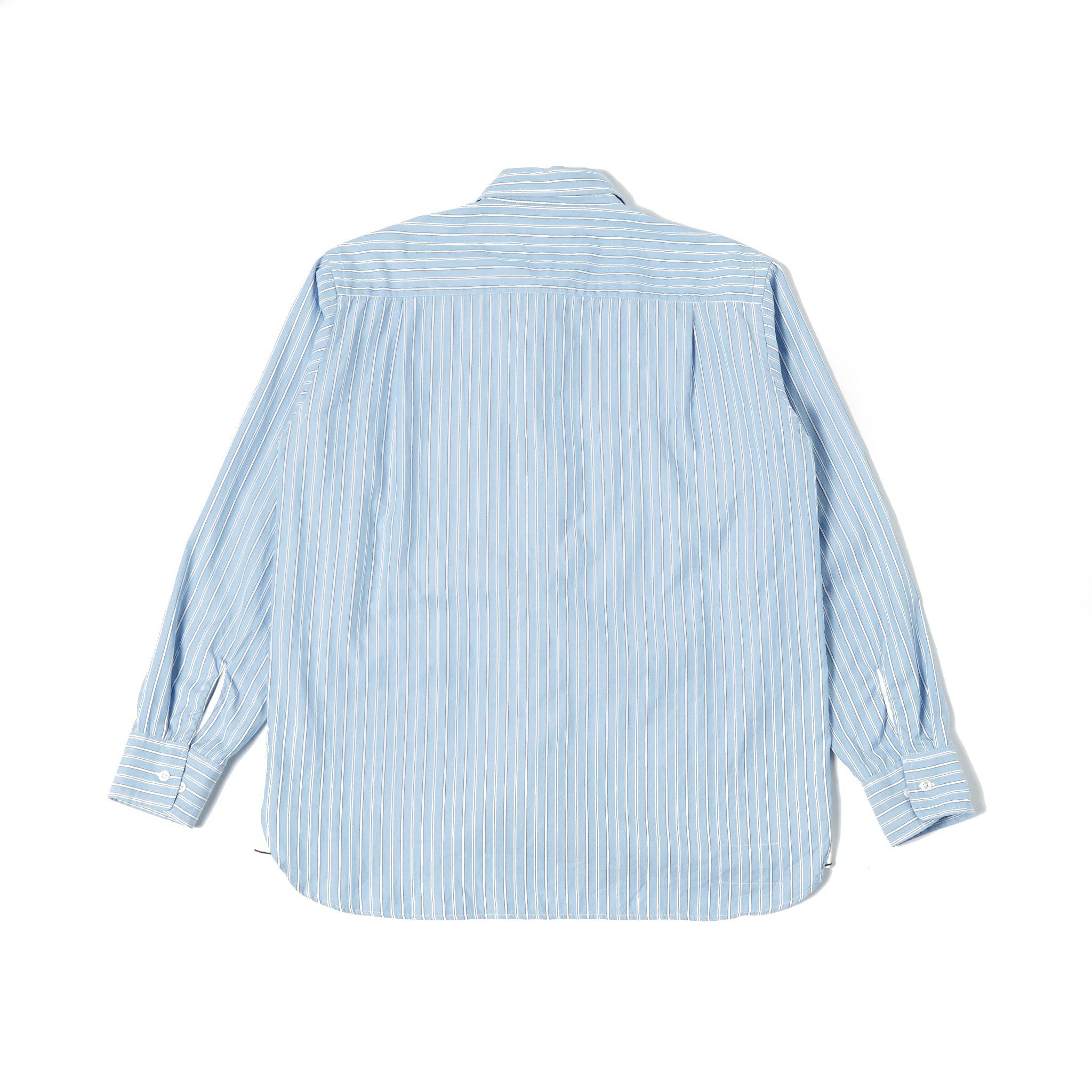 Posh Stripe Cotton Square Pocket Shirt - Blue-Universal Works-W2 Store
