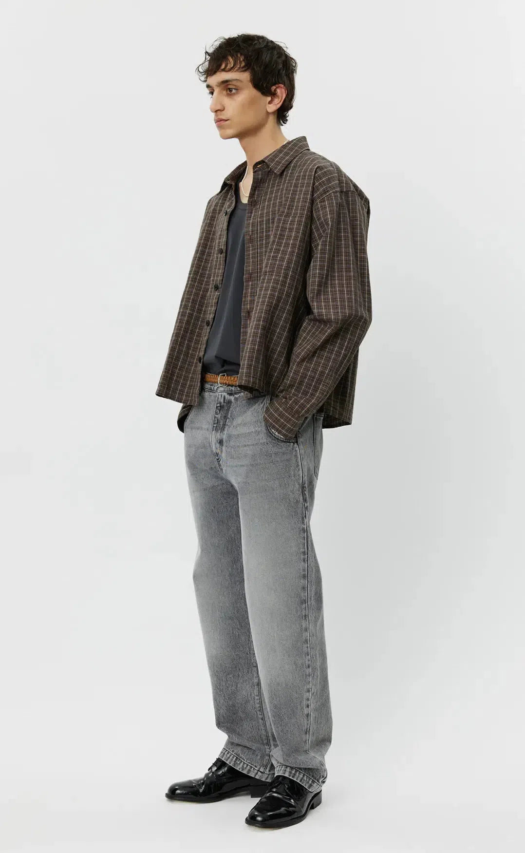 Priority Shirt - Brown Linen Check-mfpen-W2 Store