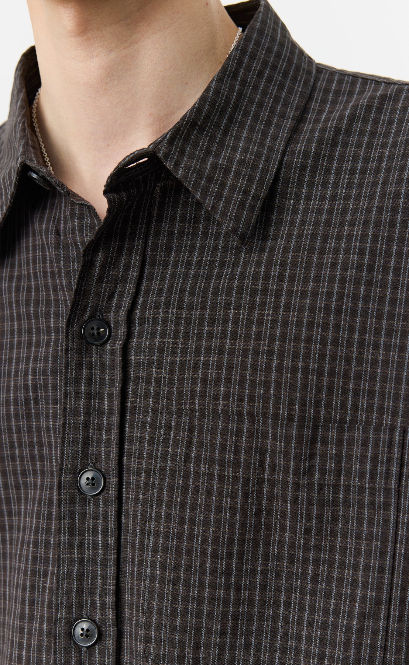 Priority Shirt - Dark Linen Check-mfpen-W2 Store