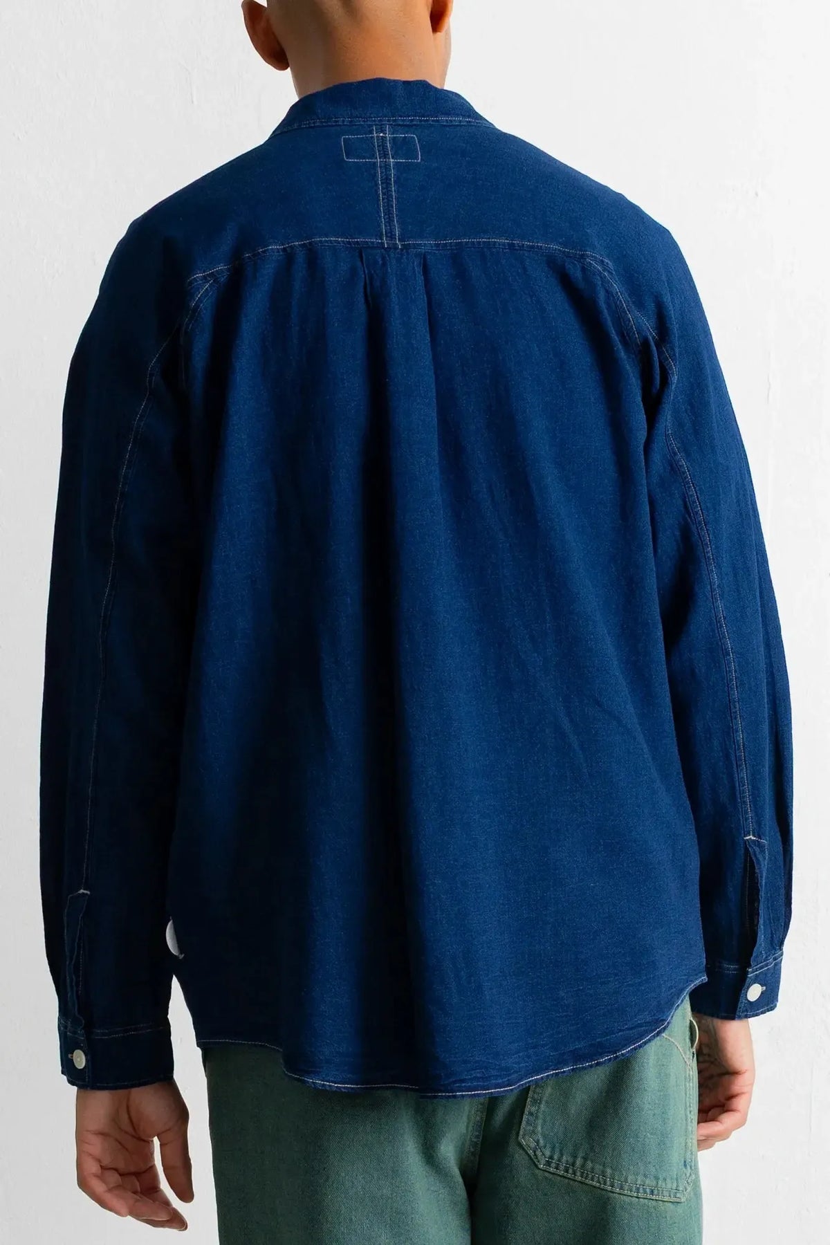 Raglan Shirt - Deep Indigo Linen-Folk-W2 Store