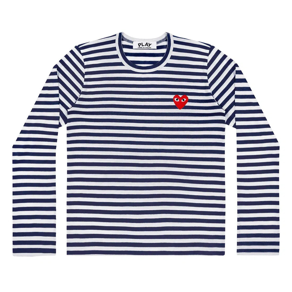 Red Heart Long Sleeve Stripe T Shirt - Navy/White-Comme des Garçons Play-W2 Store