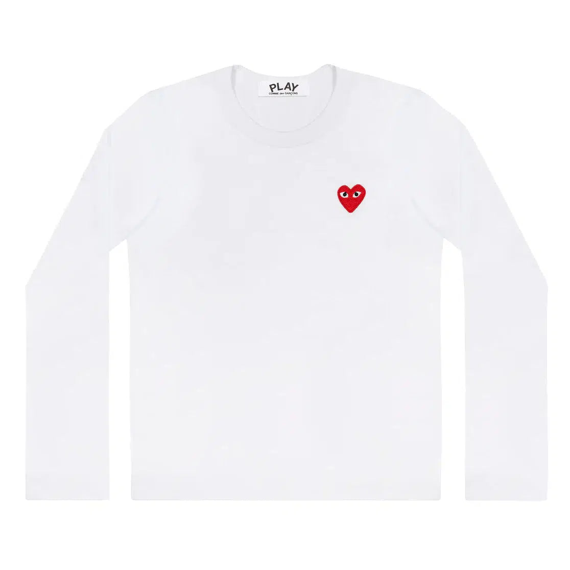 Red Heart Long Sleeve T Shirt - White-Comme des Garçons Play-W2 Store