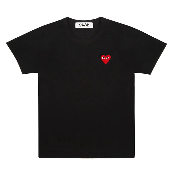 Comme des Garçons Play Red Heart Short Sleeve T Shirt - Black – W2