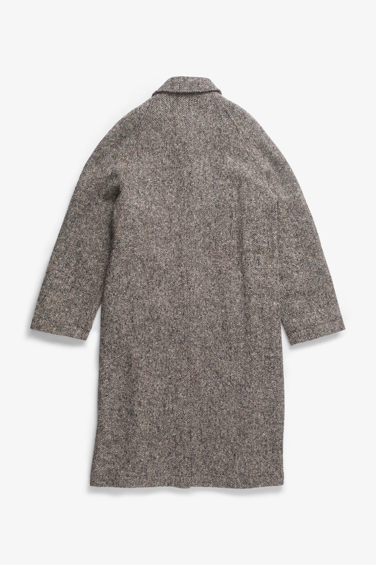 Reilstad Donegal Wool Balmacaan Raglan Coat - Charcoal Melange-Norse Projects-W2 Store