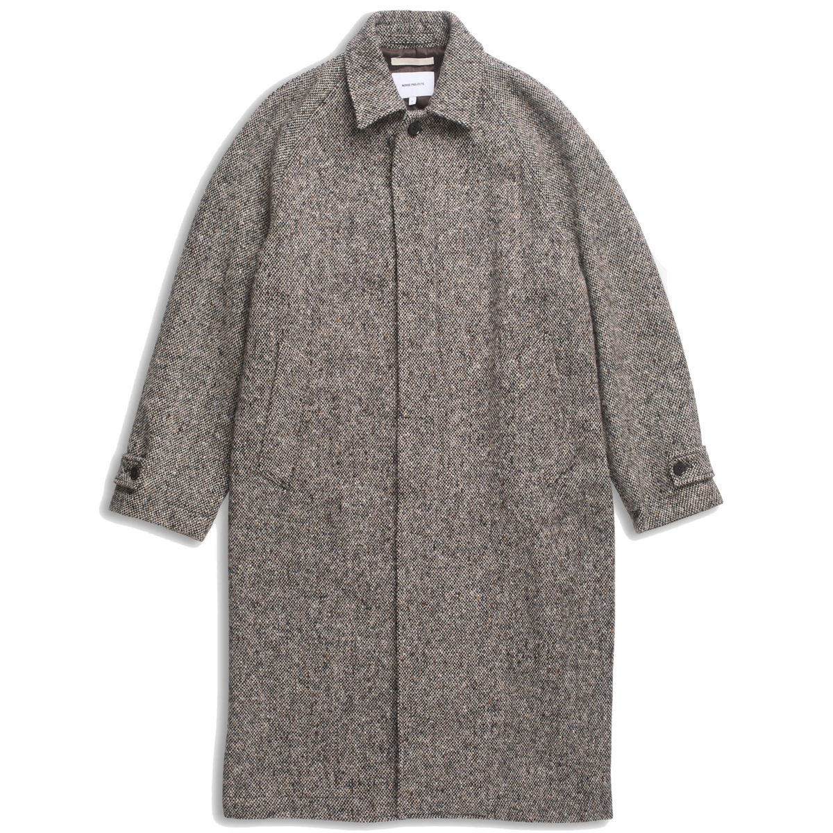 Reilstad Donegal Wool Balmacaan Raglan Coat - Charcoal Melange-Norse Projects-W2 Store