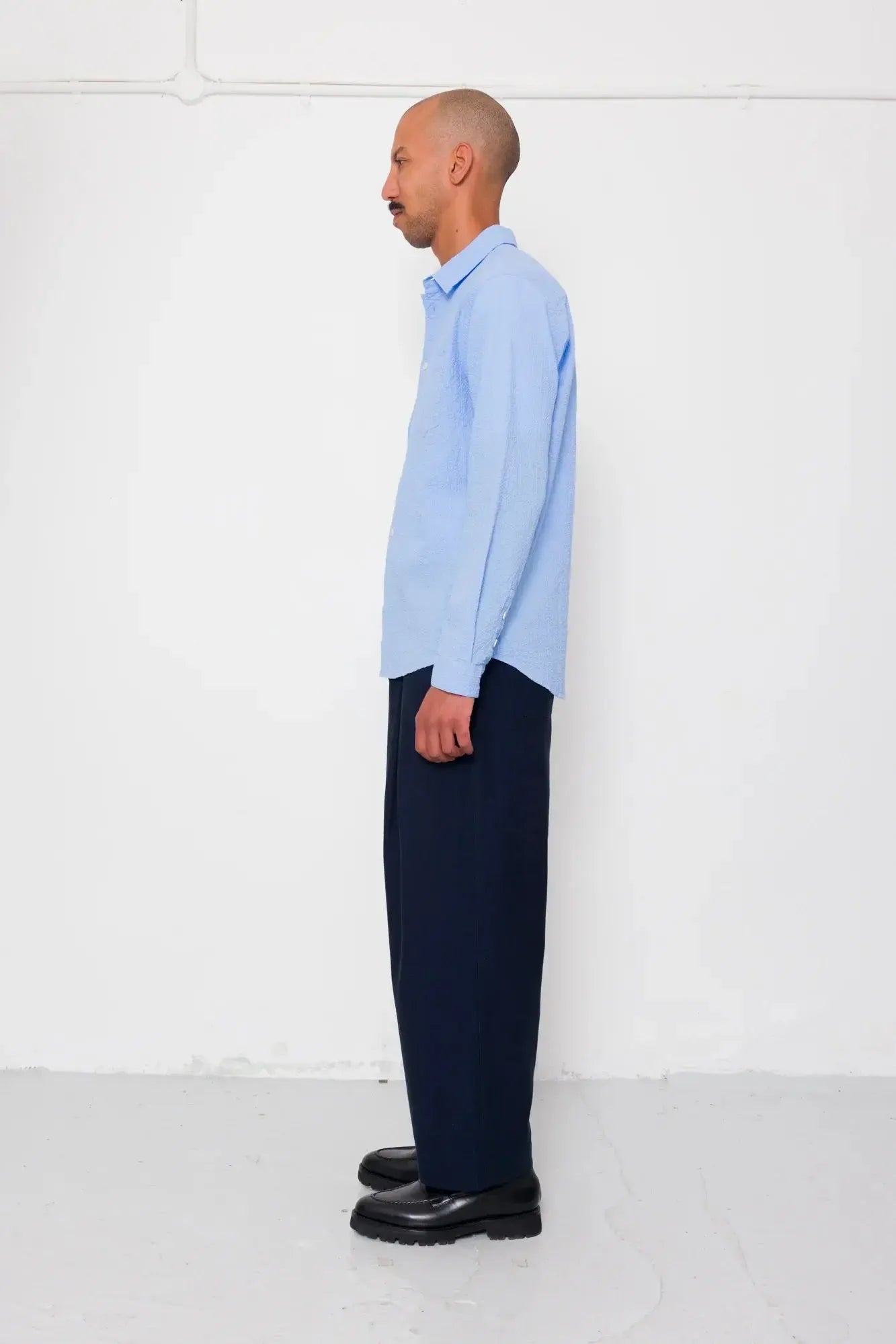 Relaxed Fit Shirt - Blue Bubble Seersucker-Folk-W2 Store