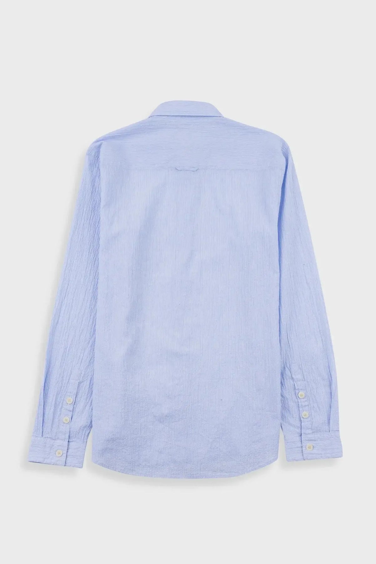 Relaxed Fit Shirt - Blue Crinkle Fine Stripe-Folk-W2 Store