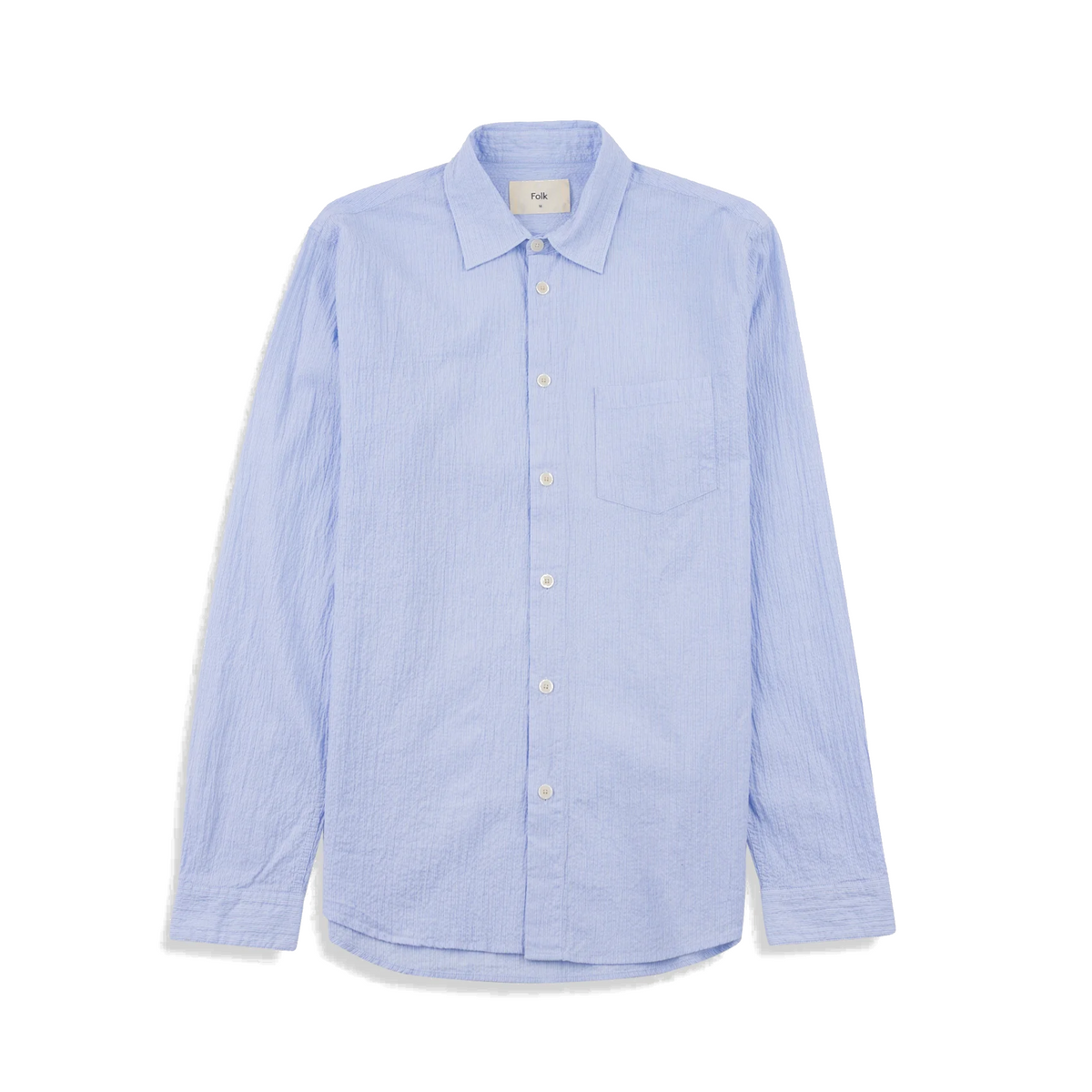 Relaxed Fit Shirt - Blue Crinkle Fine Stripe-Folk-W2 Store