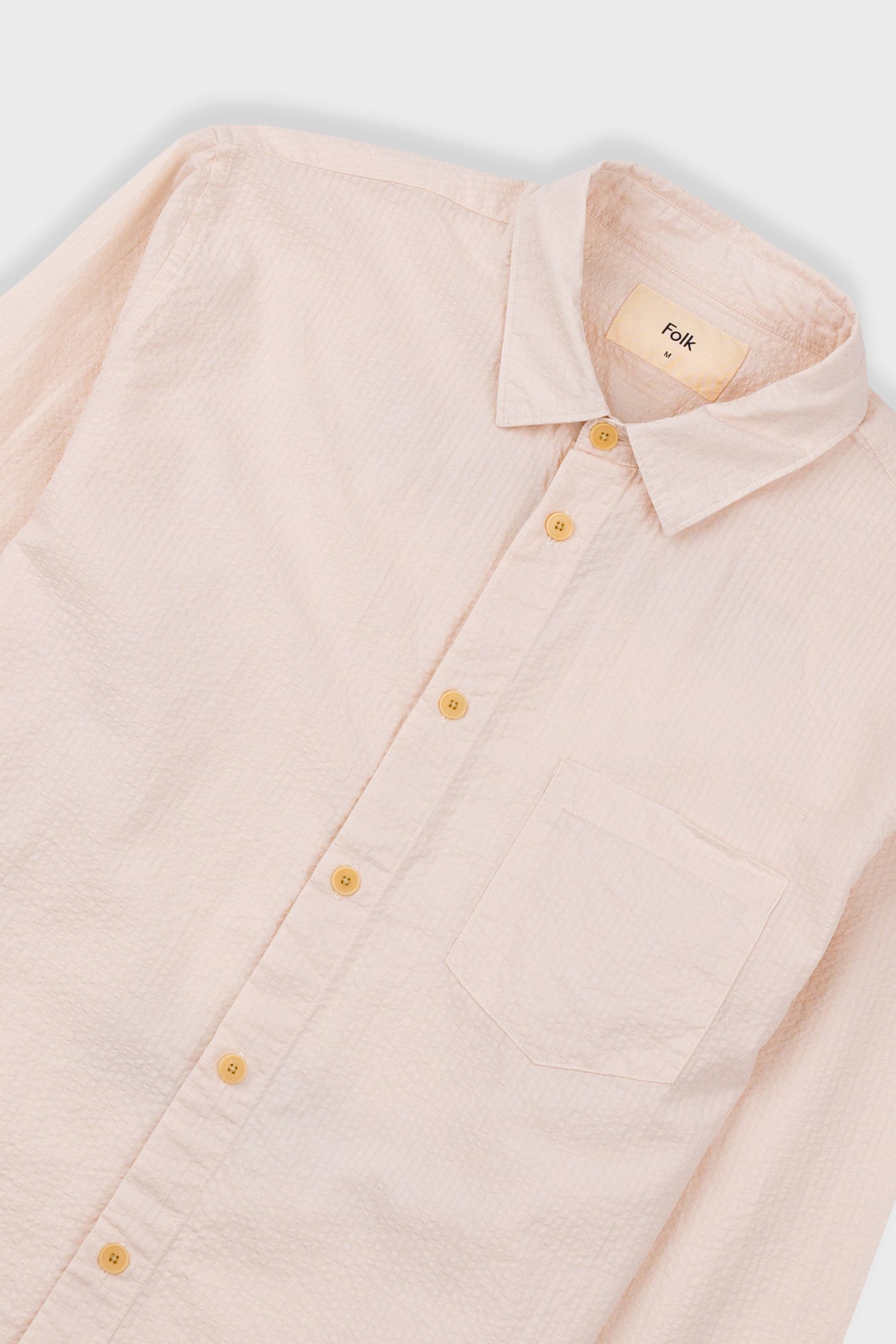 Relaxed Fit Shirt - Ecru Seersucker-Folk-W2 Store