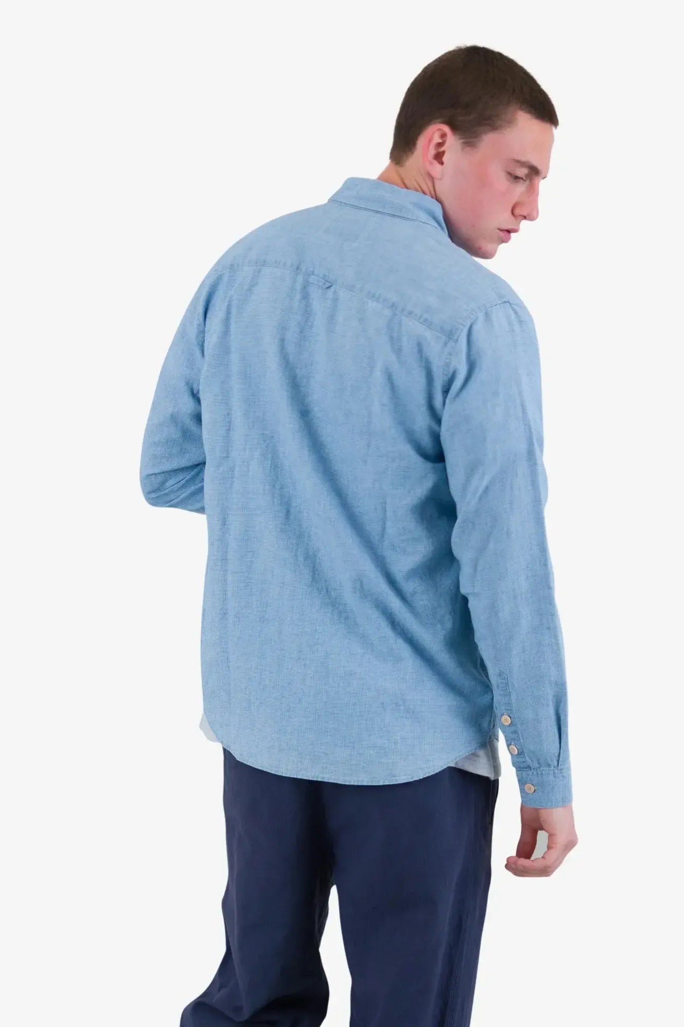 Relaxed Fit Shirt - Indigo Microcheck-Folk-W2 Store