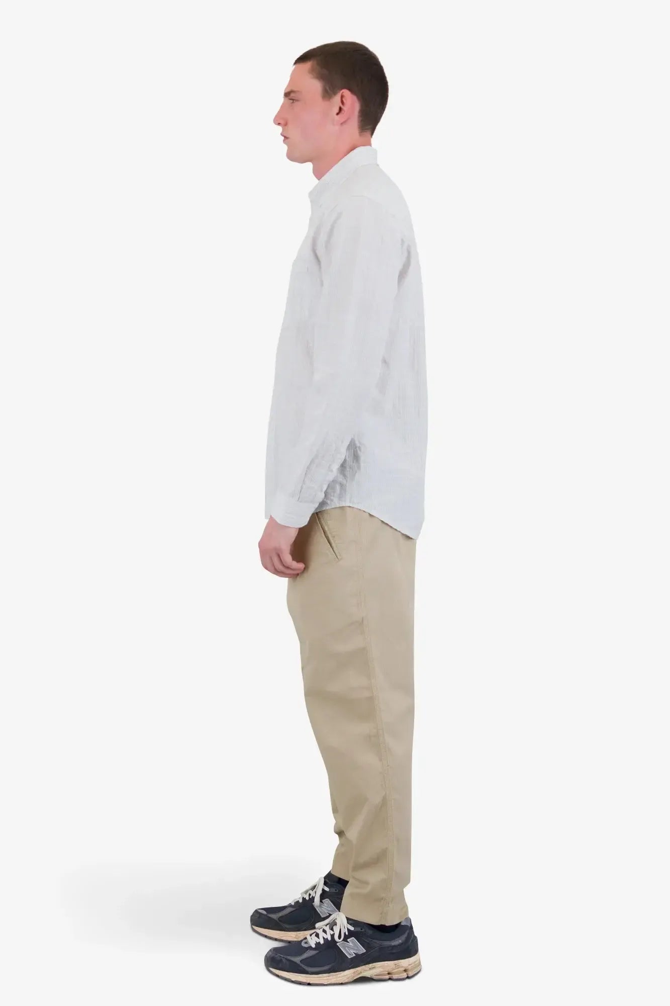 Relaxed Fit Shirt - Sage Microstripe Slub-Folk-W2 Store