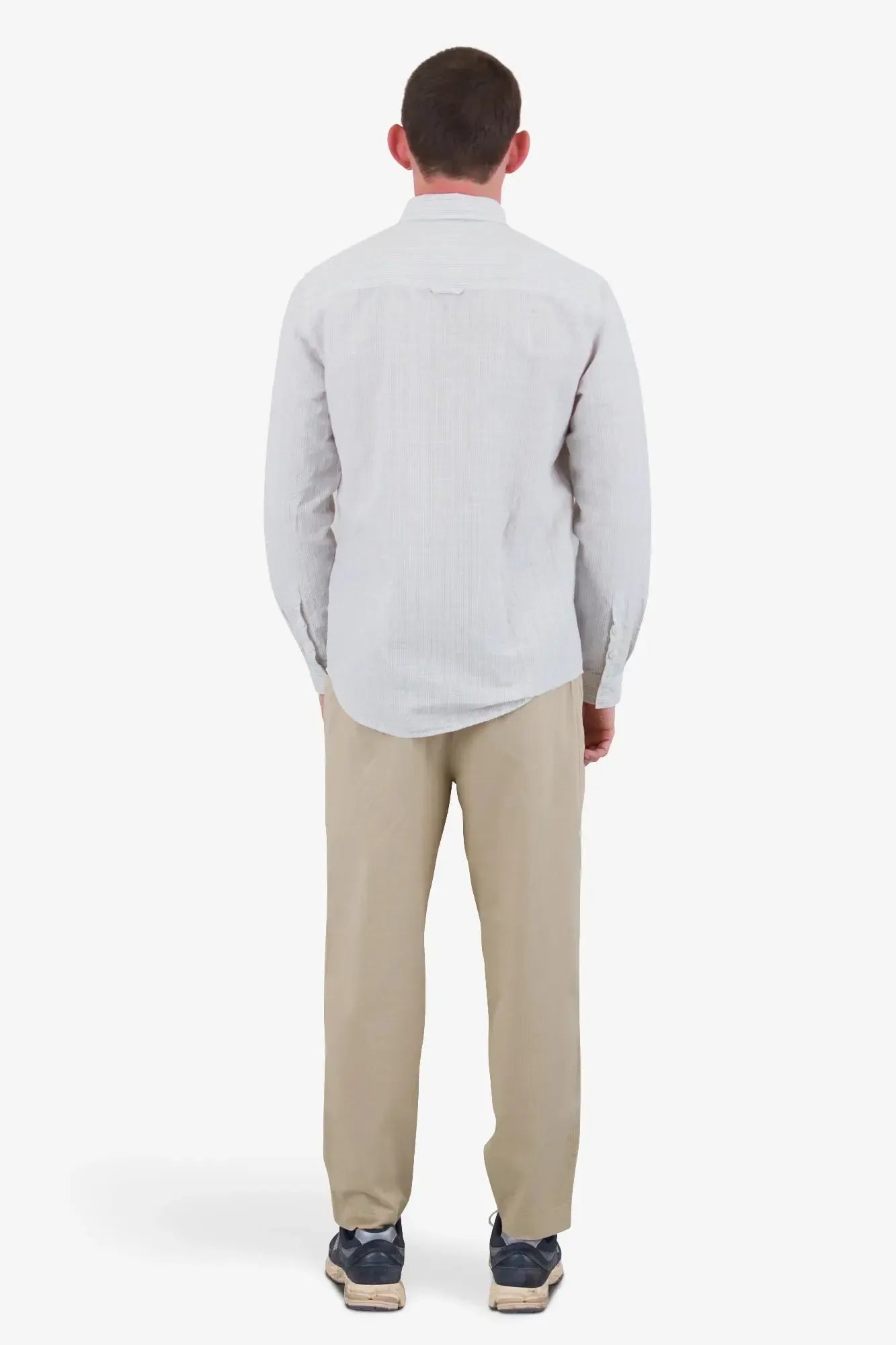 Relaxed Fit Shirt - Sage Microstripe Slub-Folk-W2 Store