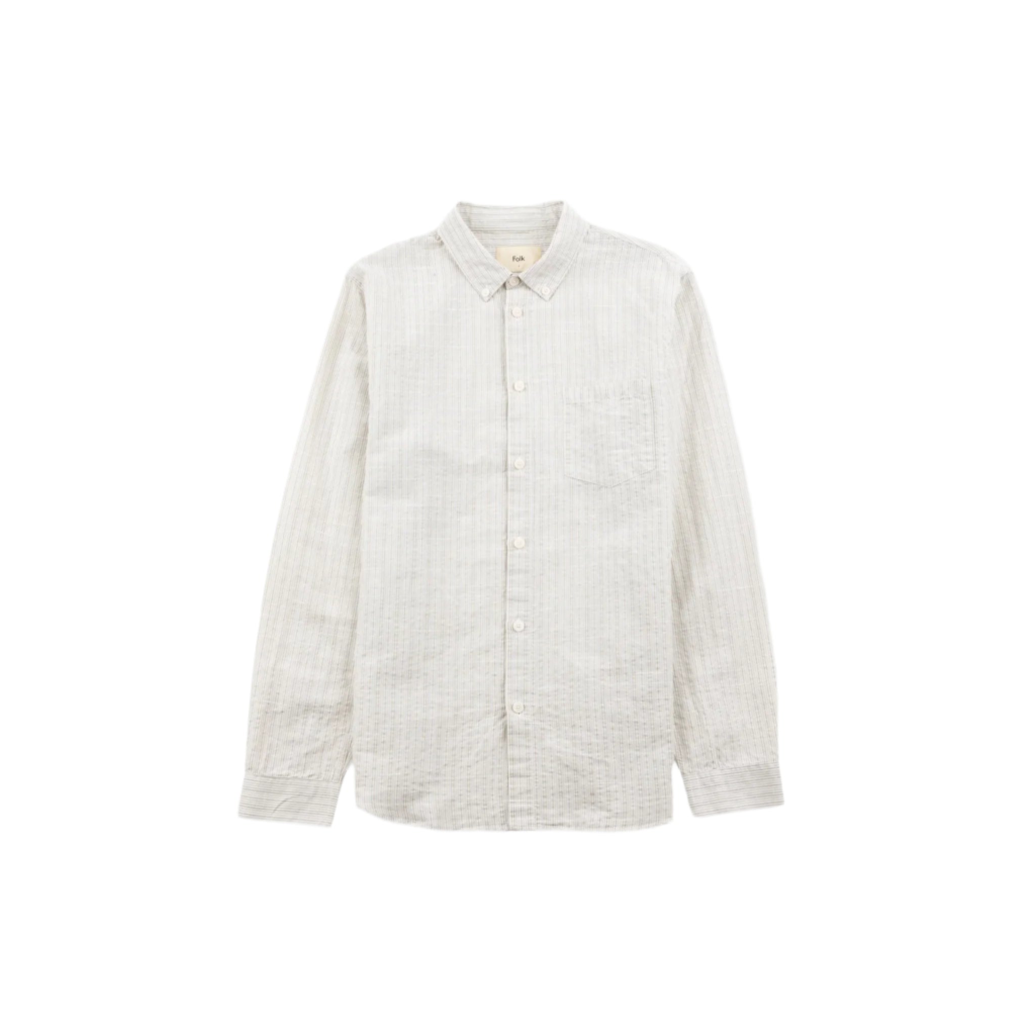 Relaxed Fit Shirt - Sage Microstripe Slub-Folk-W2 Store
