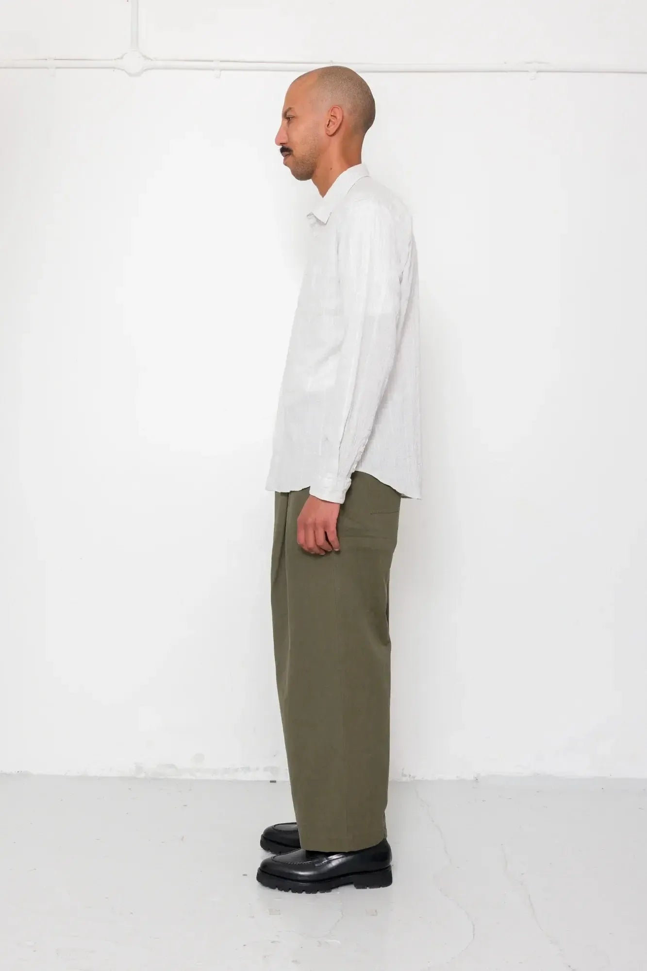Relaxed Fit Shirt - Silver Textured Check-Folk-W2 Store