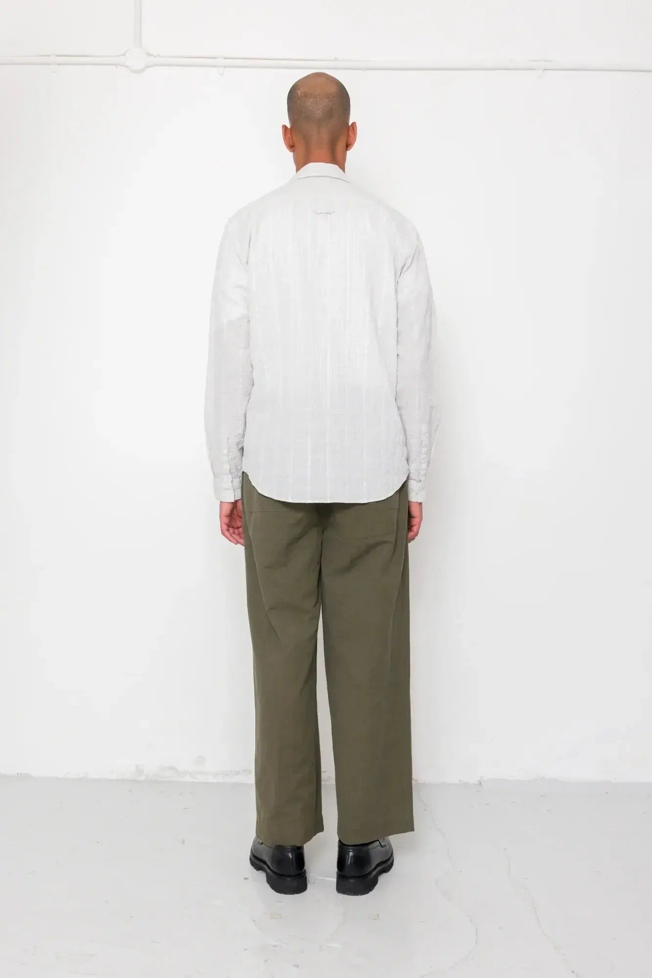Relaxed Fit Shirt - Silver Textured Check-Folk-W2 Store