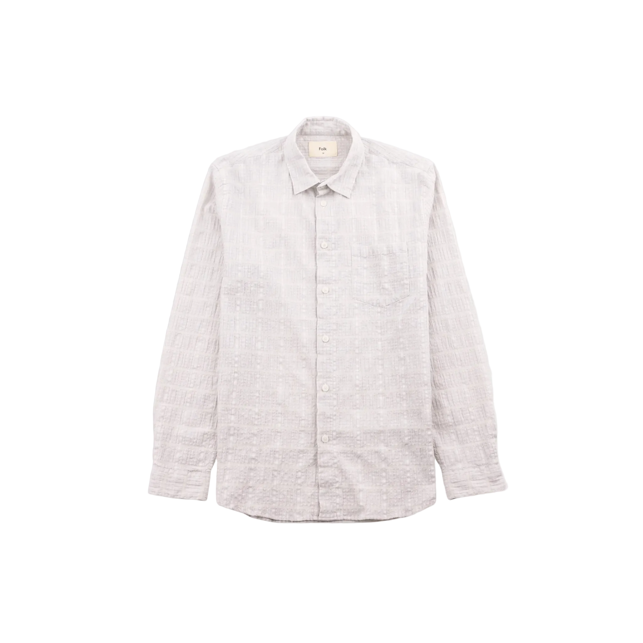 Relaxed Fit Shirt - Silver Textured Check-Folk-W2 Store