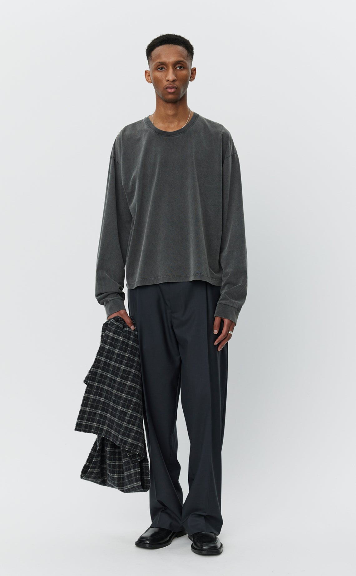 Relaxed Long Sleeve Tee - Washed Graphite-mfpen-W2 Store