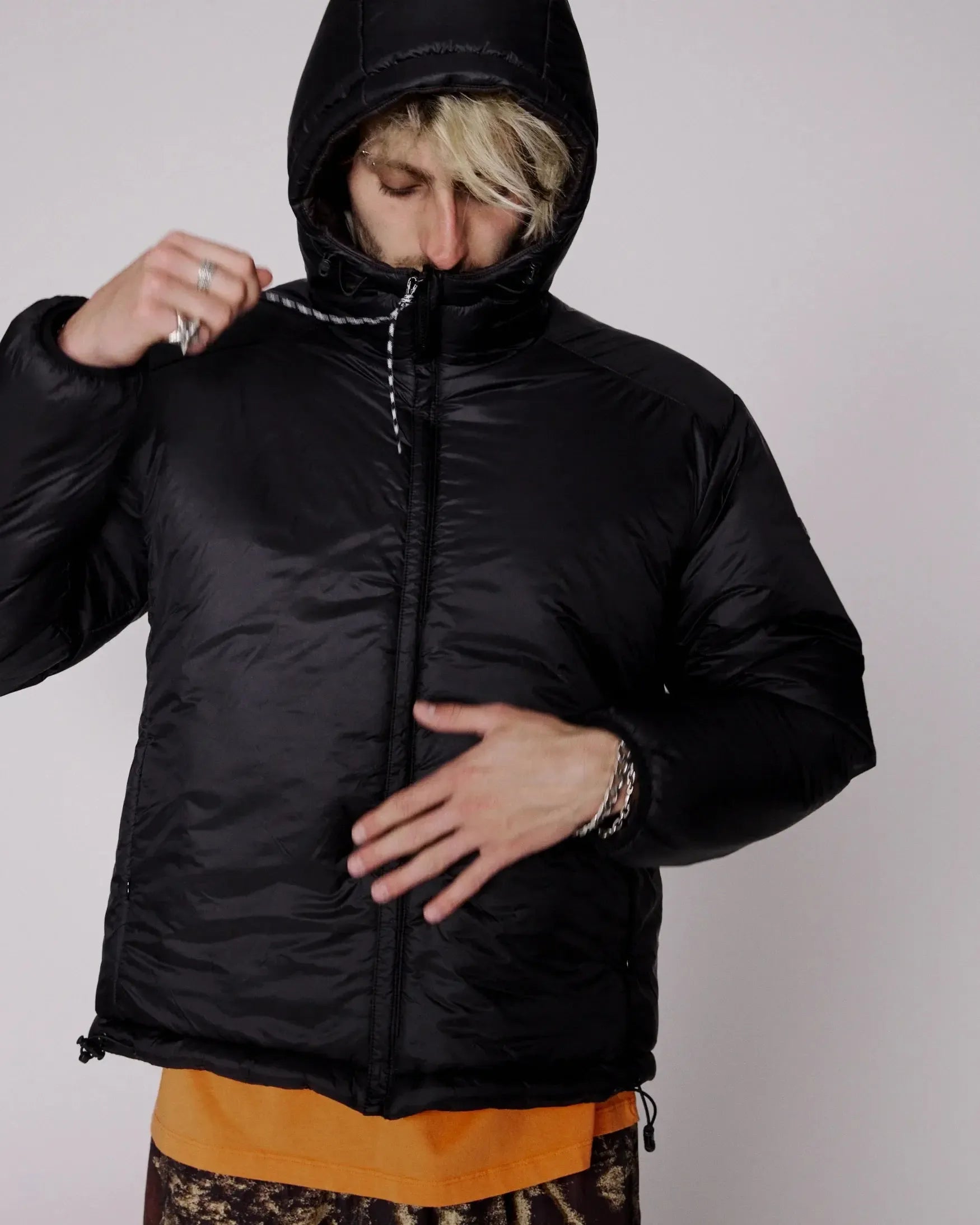 Reversible Alien-O Puffer Jacket - Black-No Problemo-W2 Store