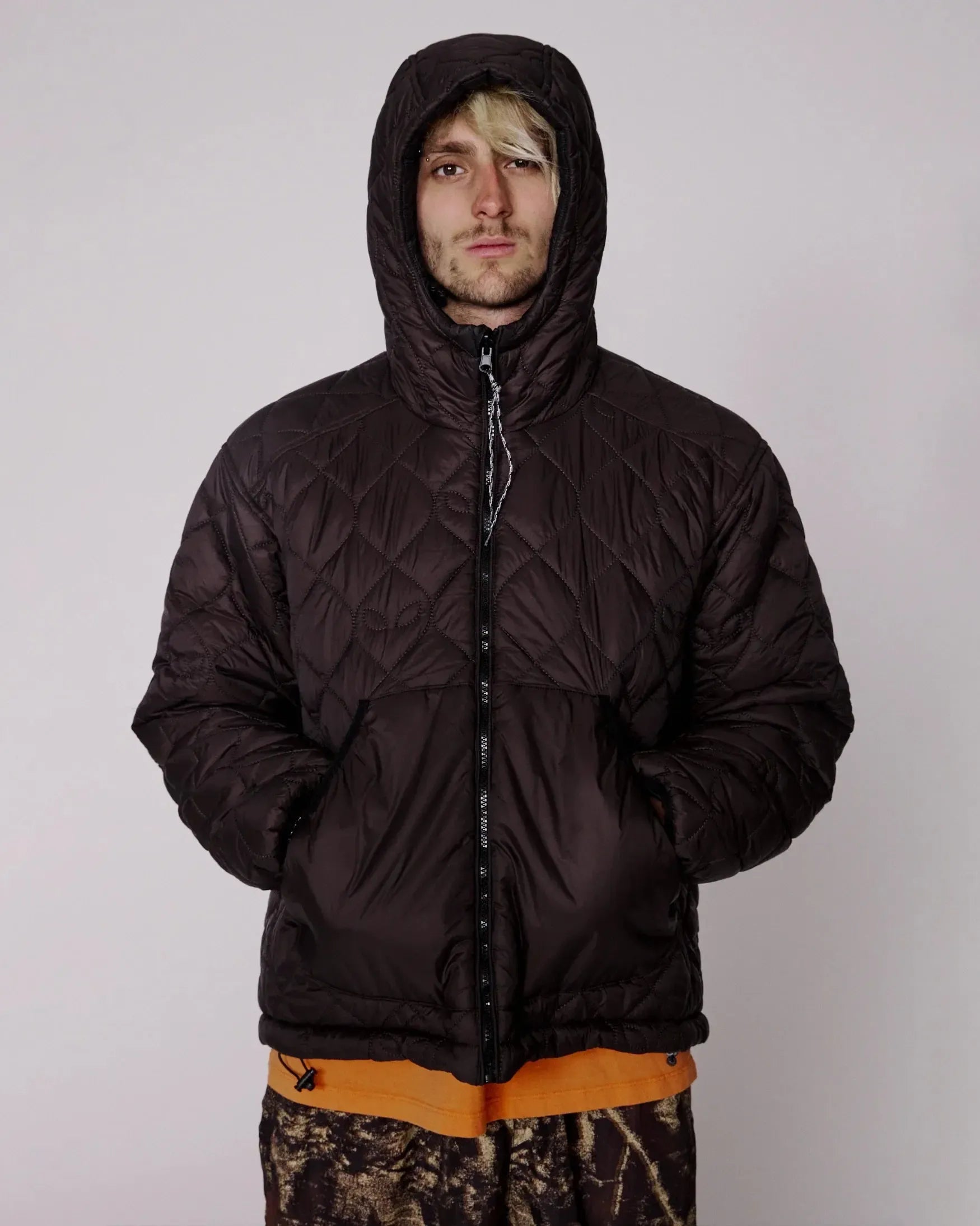 Reversible Alien-O Puffer Jacket - Black-No Problemo-W2 Store