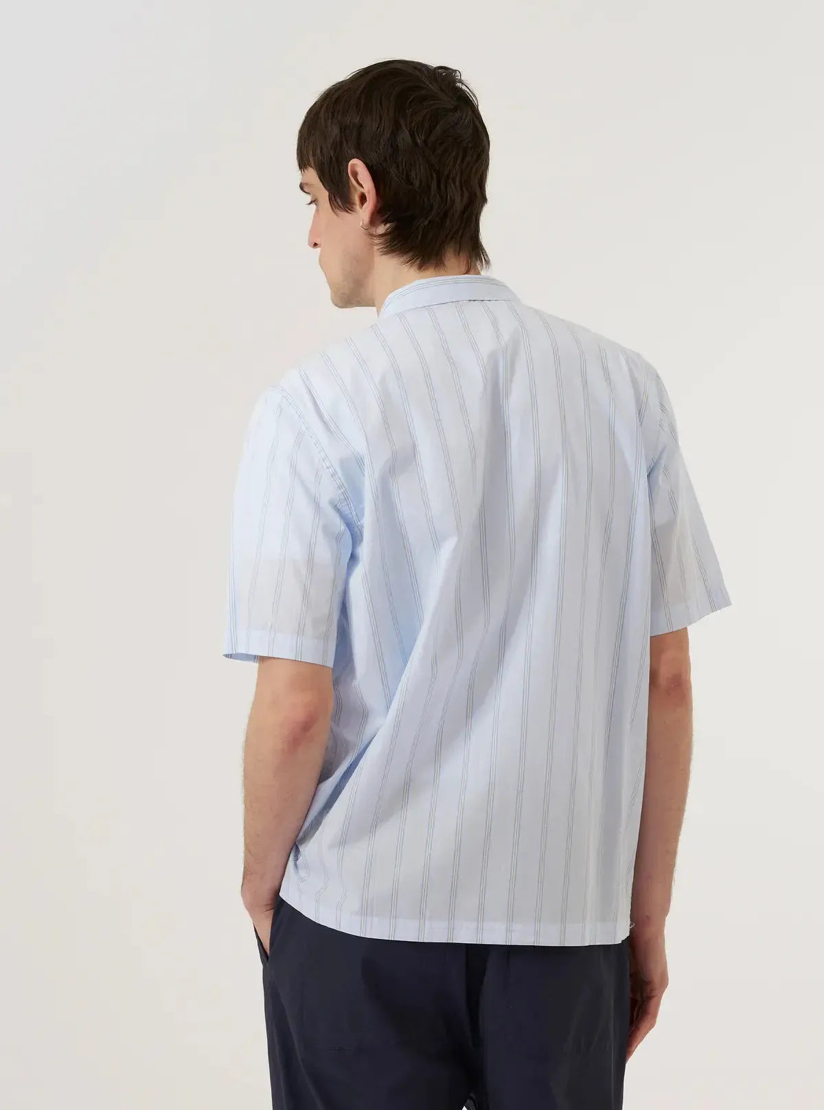 Road Trip Shirt Mc Stripe - Soft Blue-Universal Works-W2 Store