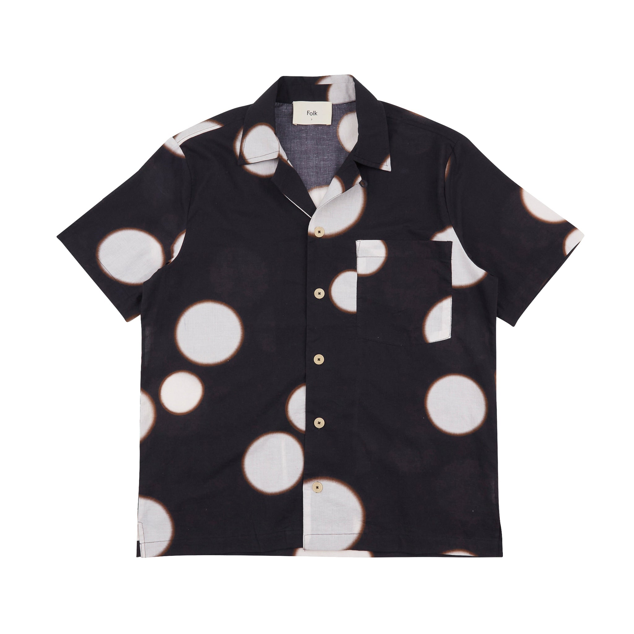 SS Soft Collar Shirt - Black Ecru Dot-Folk-W2 Store